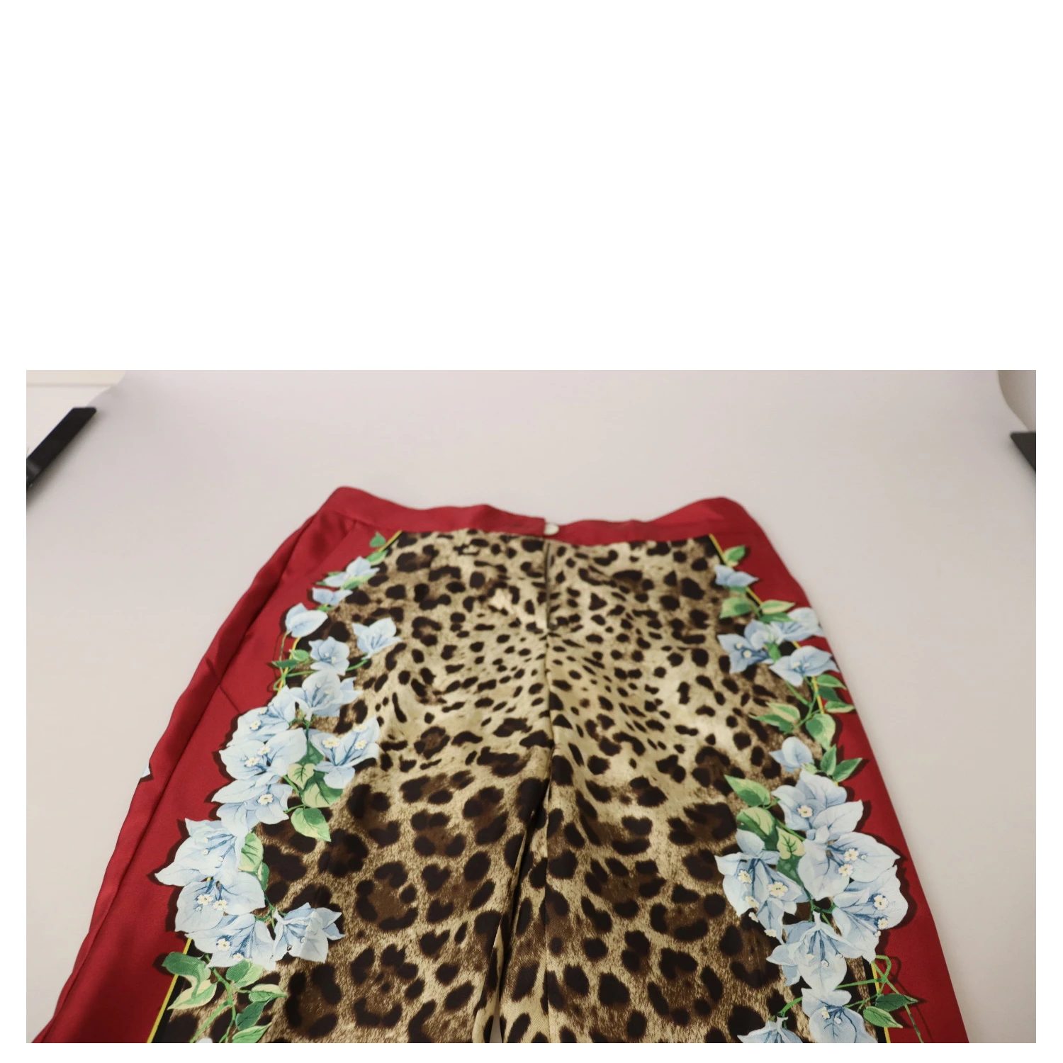 Multicolor Leopard Flora Printed Mid Waist Trouser Pants
