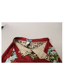 Multicolor Leopard Flora Printed Mid Waist Trouser Pants