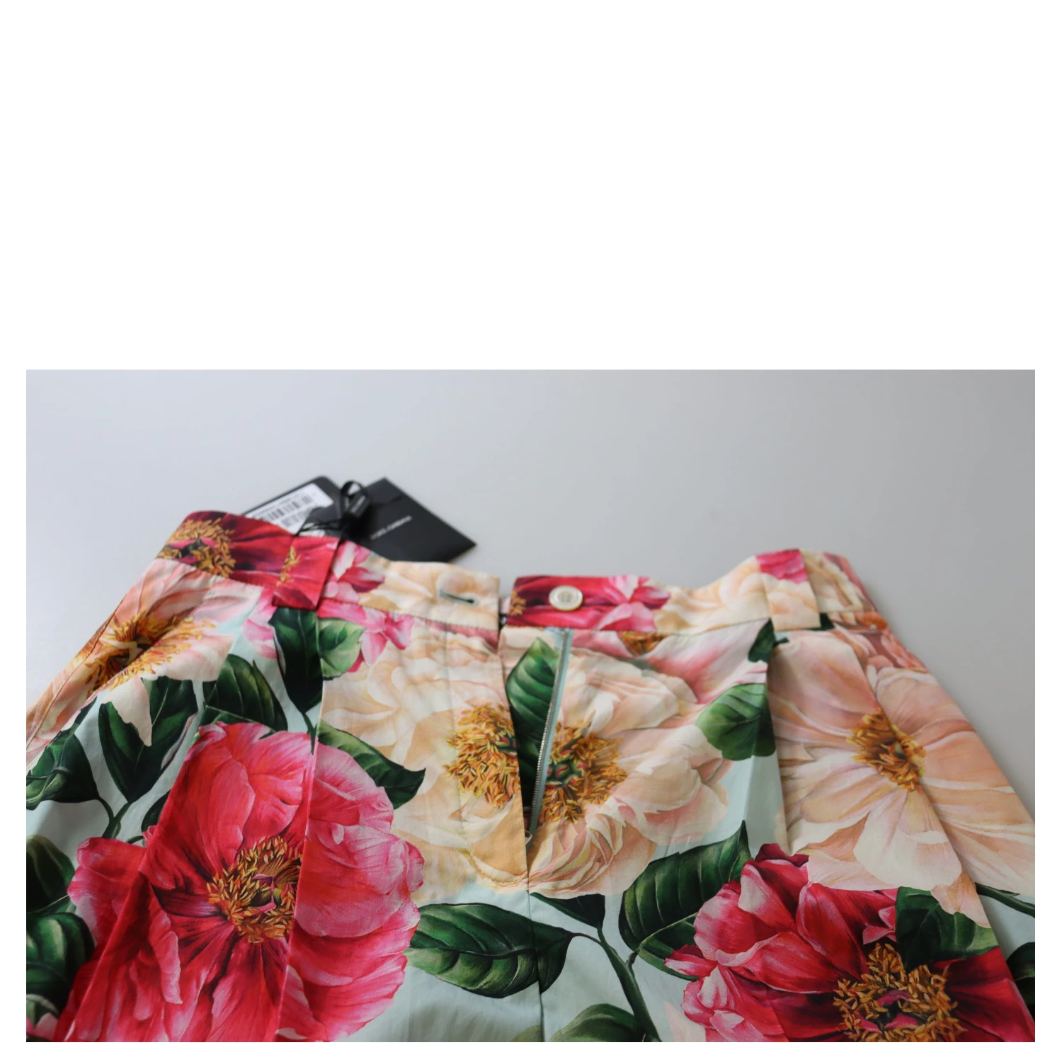 Multicolor Flora Printed High Waist Cropped Trouser Pants