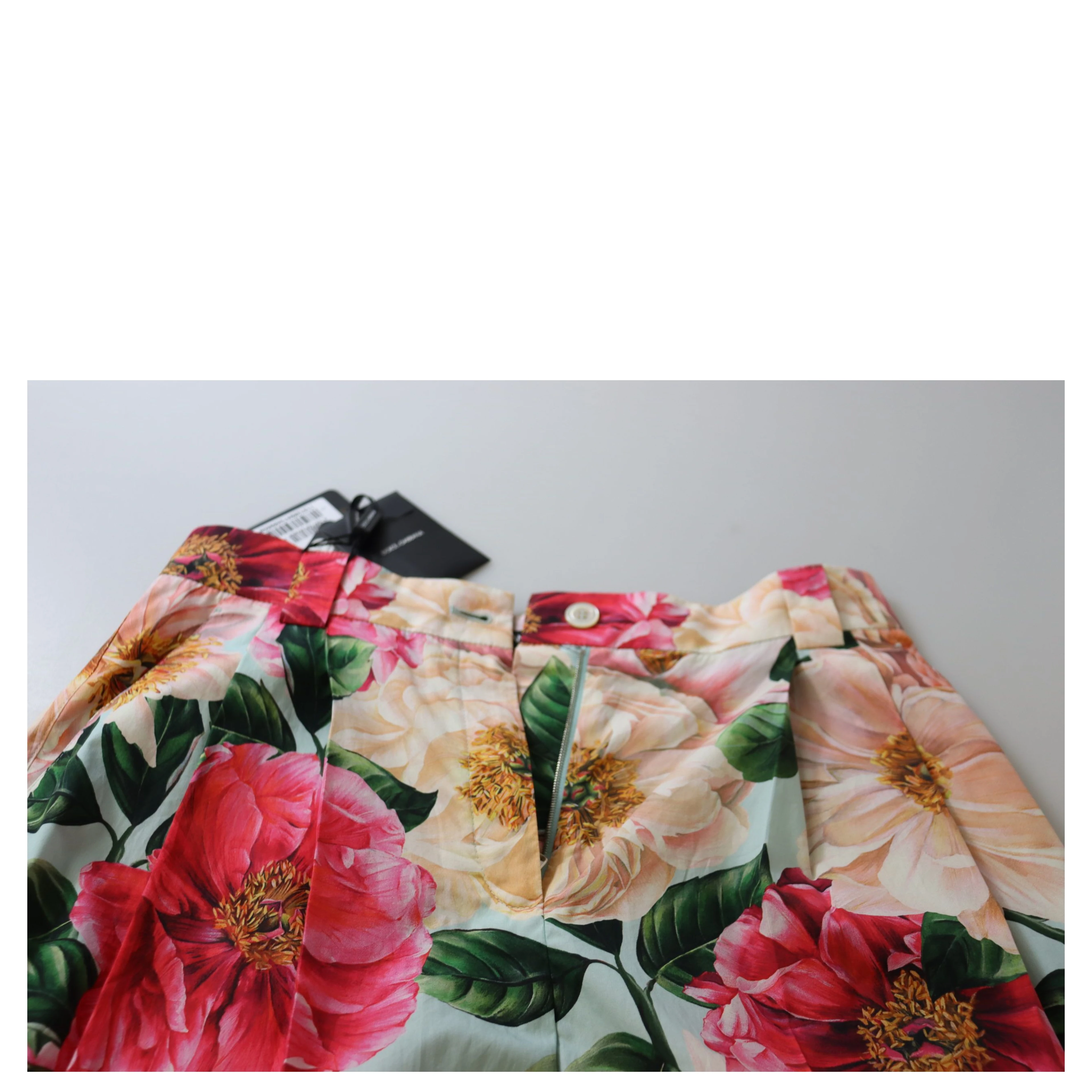 Multicolor Flora Printed High Waist Cropped Trouser Pants