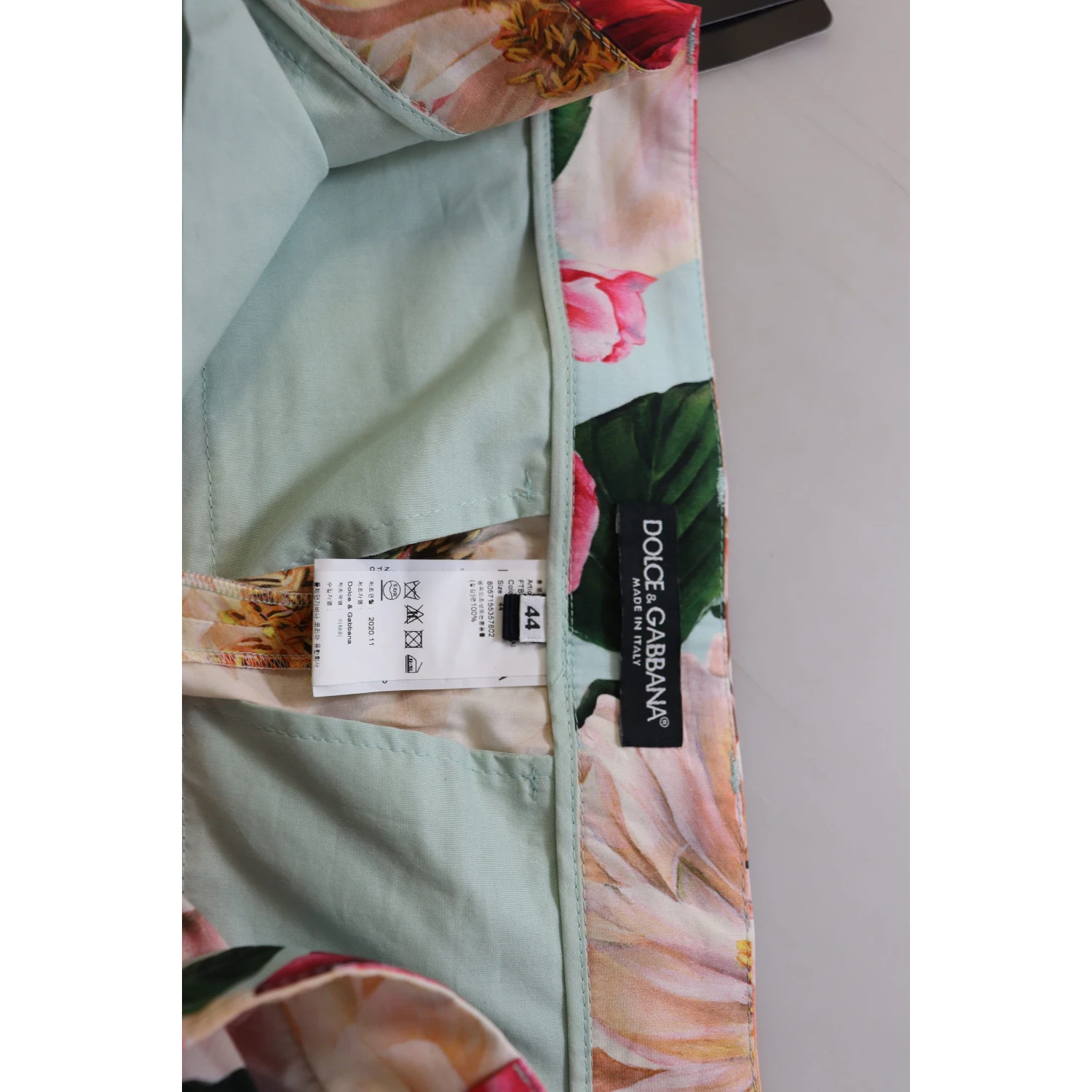 Multicolor Flora Printed High Waist Cropped Trouser Pants