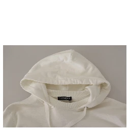White Hoodie Pullover Embroidered Sweater