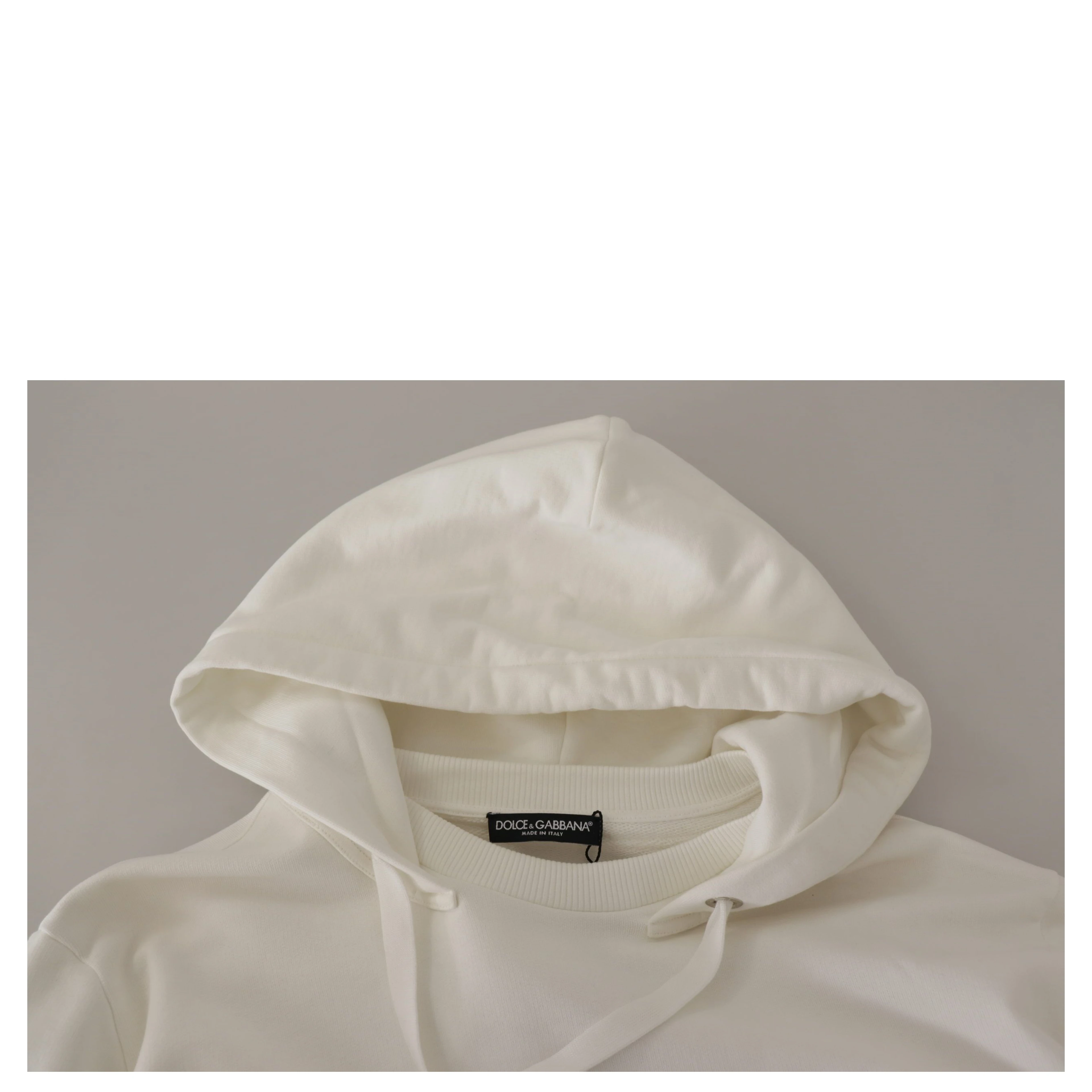 White Hoodie Pullover Embroidered Sweater