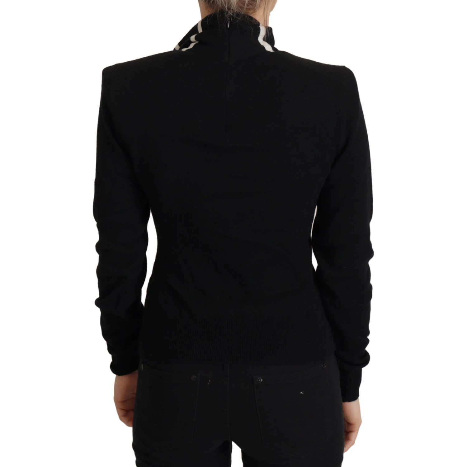 Black Cashmere Turtleneck Pullover Sweater