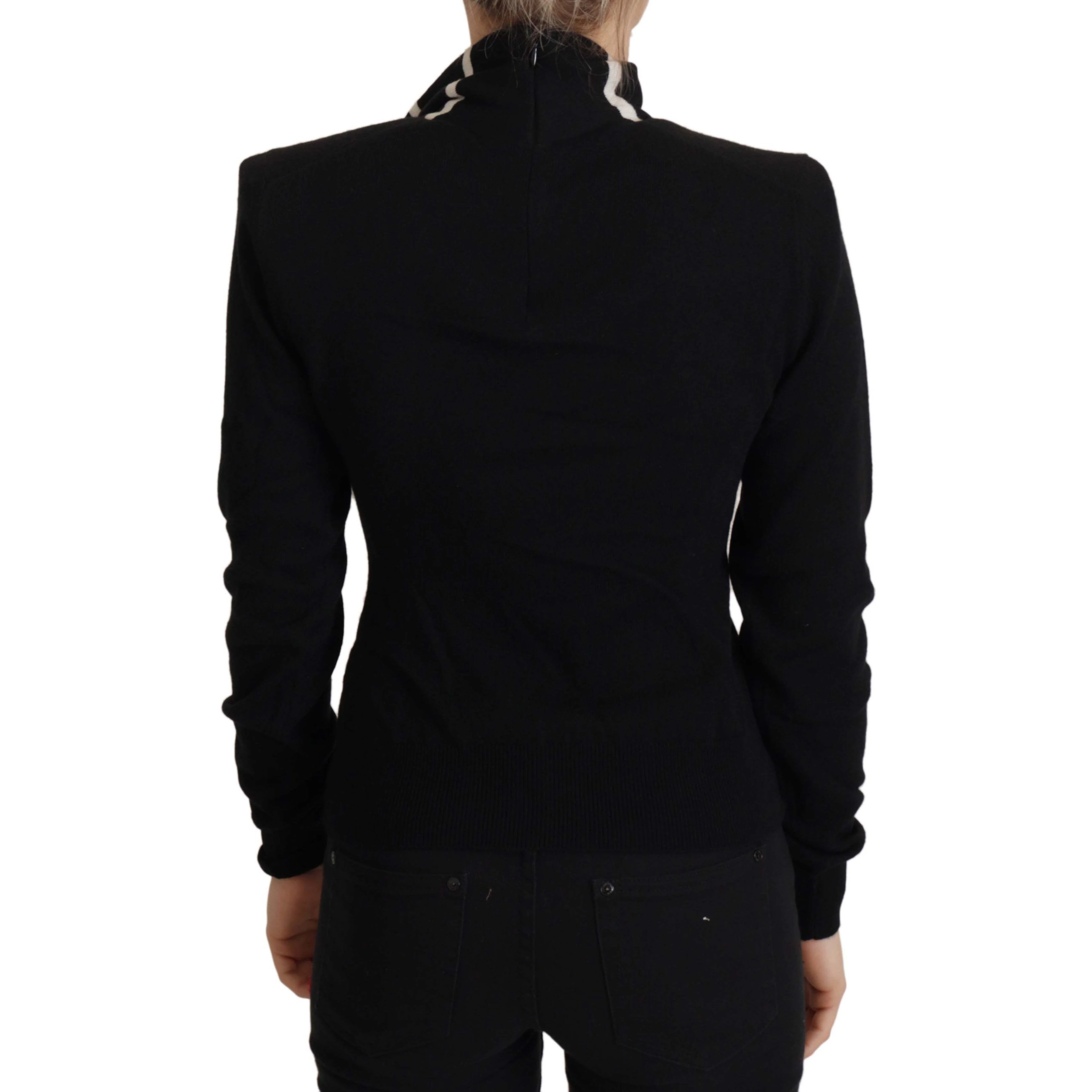 Black Cashmere Turtleneck Pullover Sweater