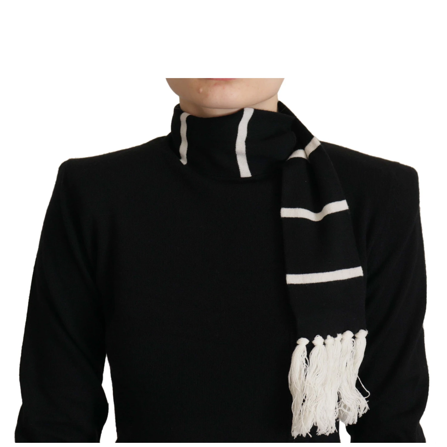 Black Cashmere Turtleneck Pullover Sweater