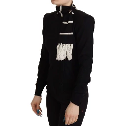 Black Cashmere Turtleneck Pullover Sweater