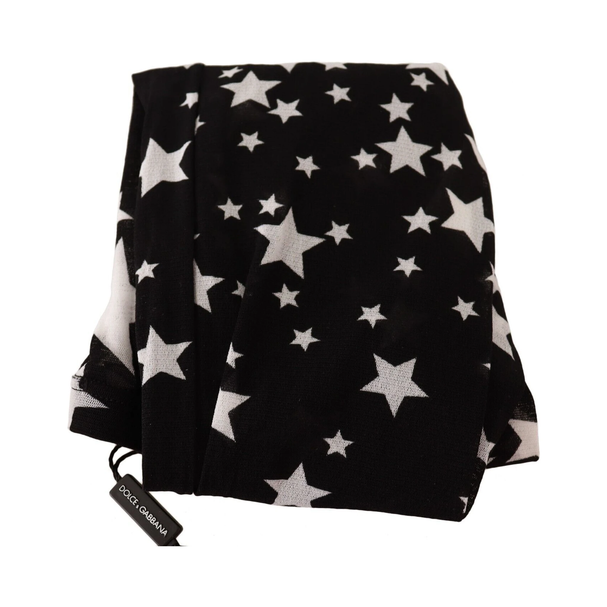 Black White Stars Print Nylon Stockings