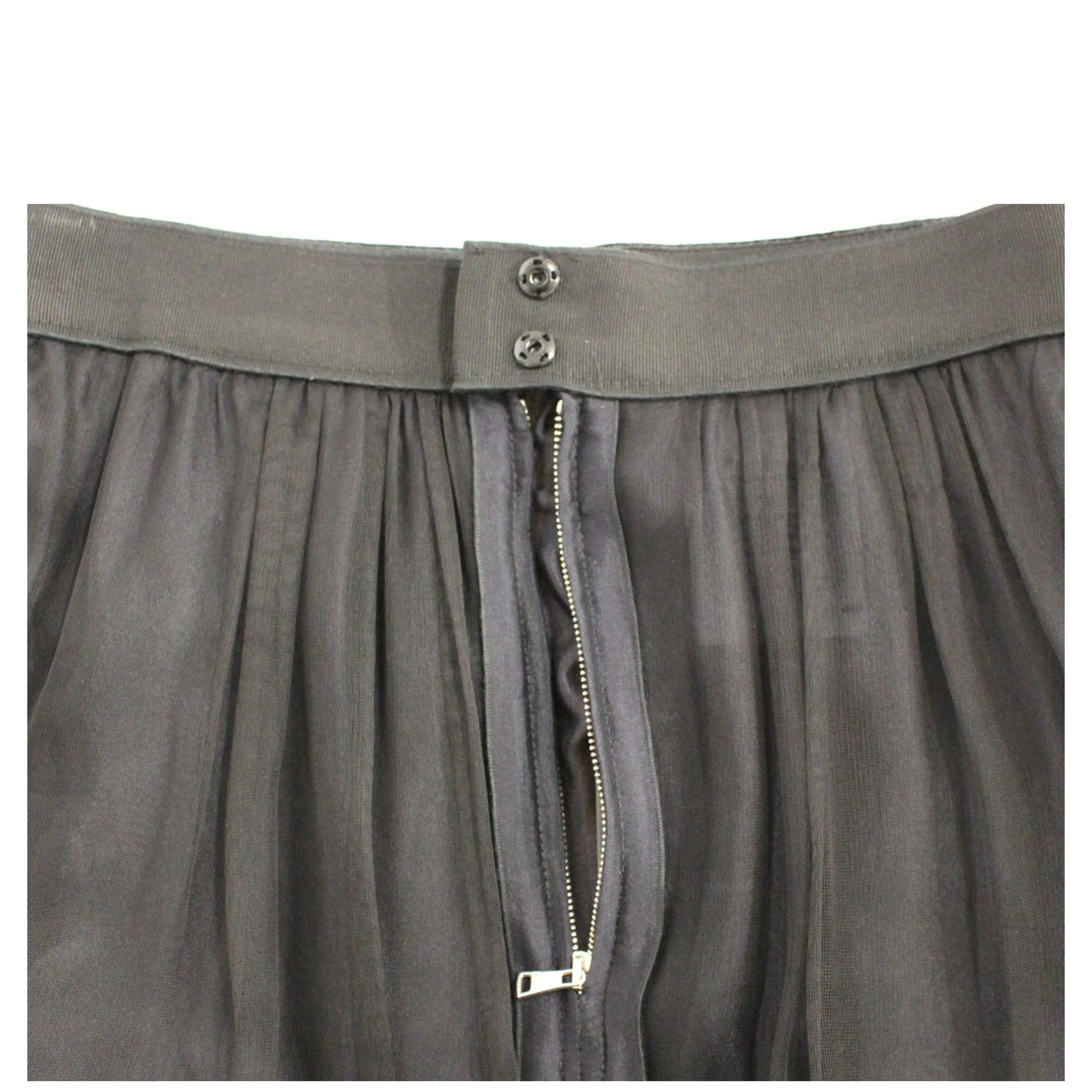 Black Silk Transparent Above Knees Skirt