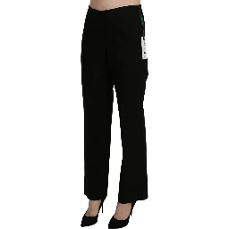 Black High Waist Straight Dress Trouser Pant