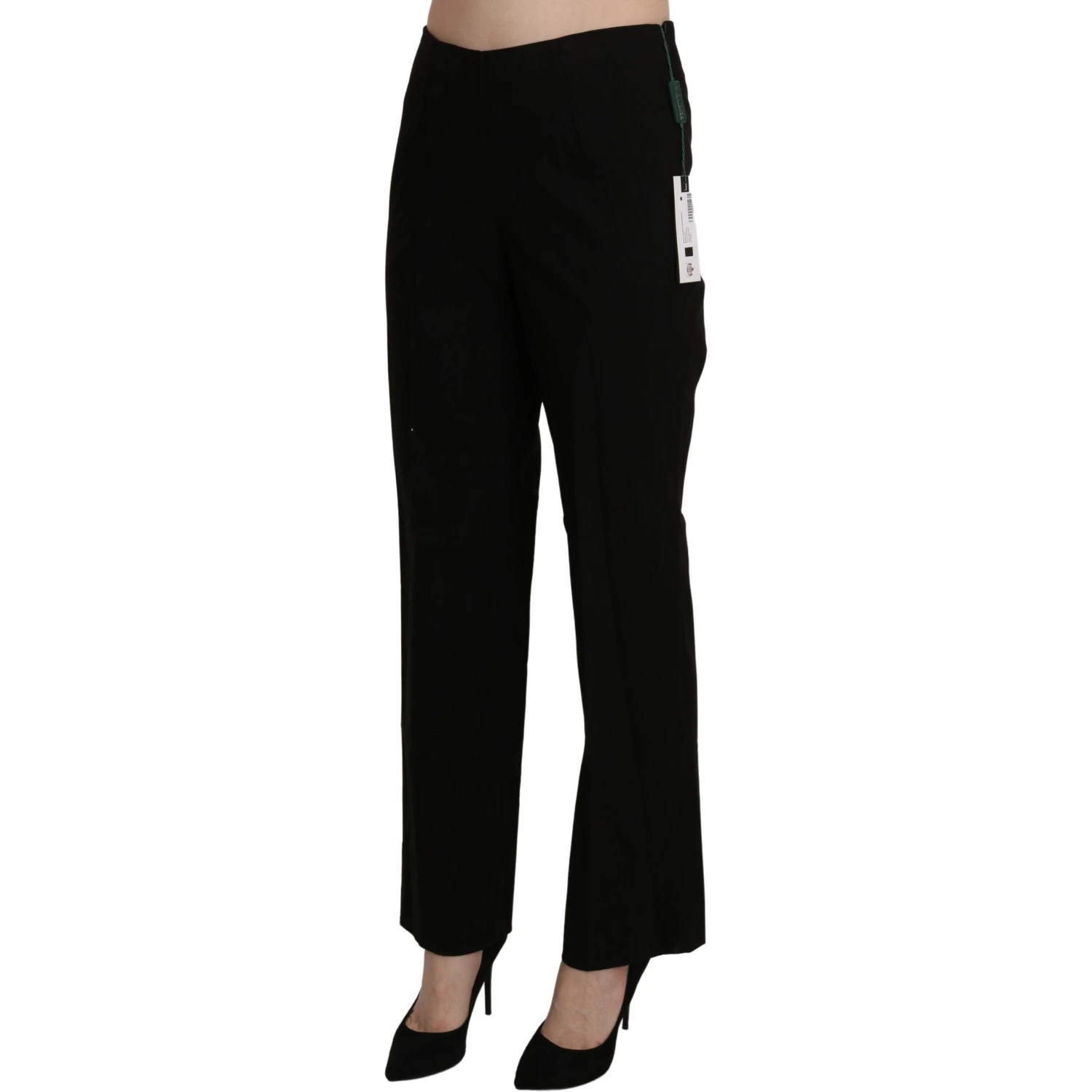 Black High Waist Straight Dress Trouser Pant