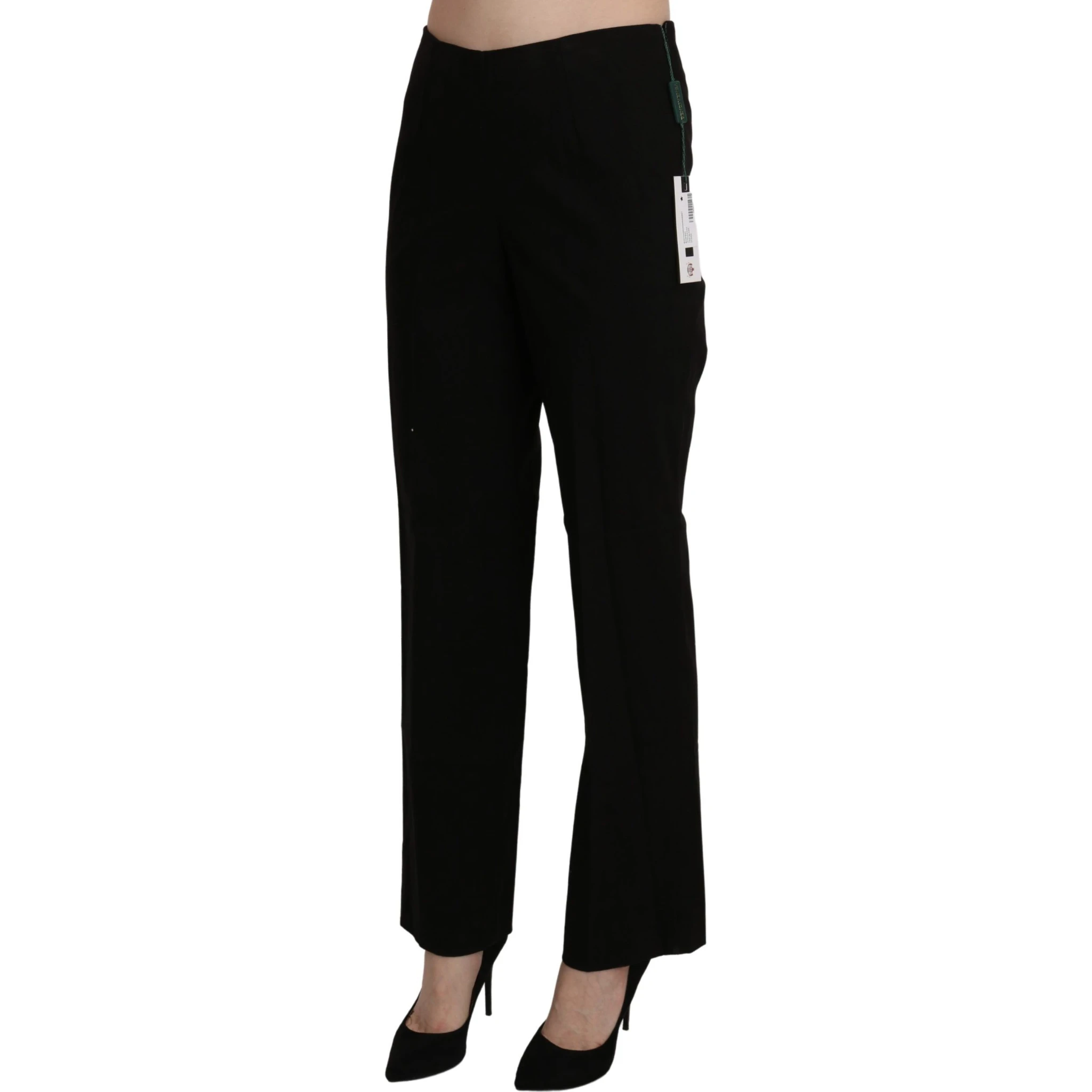 Black High Waist Straight Dress Trouser Pant