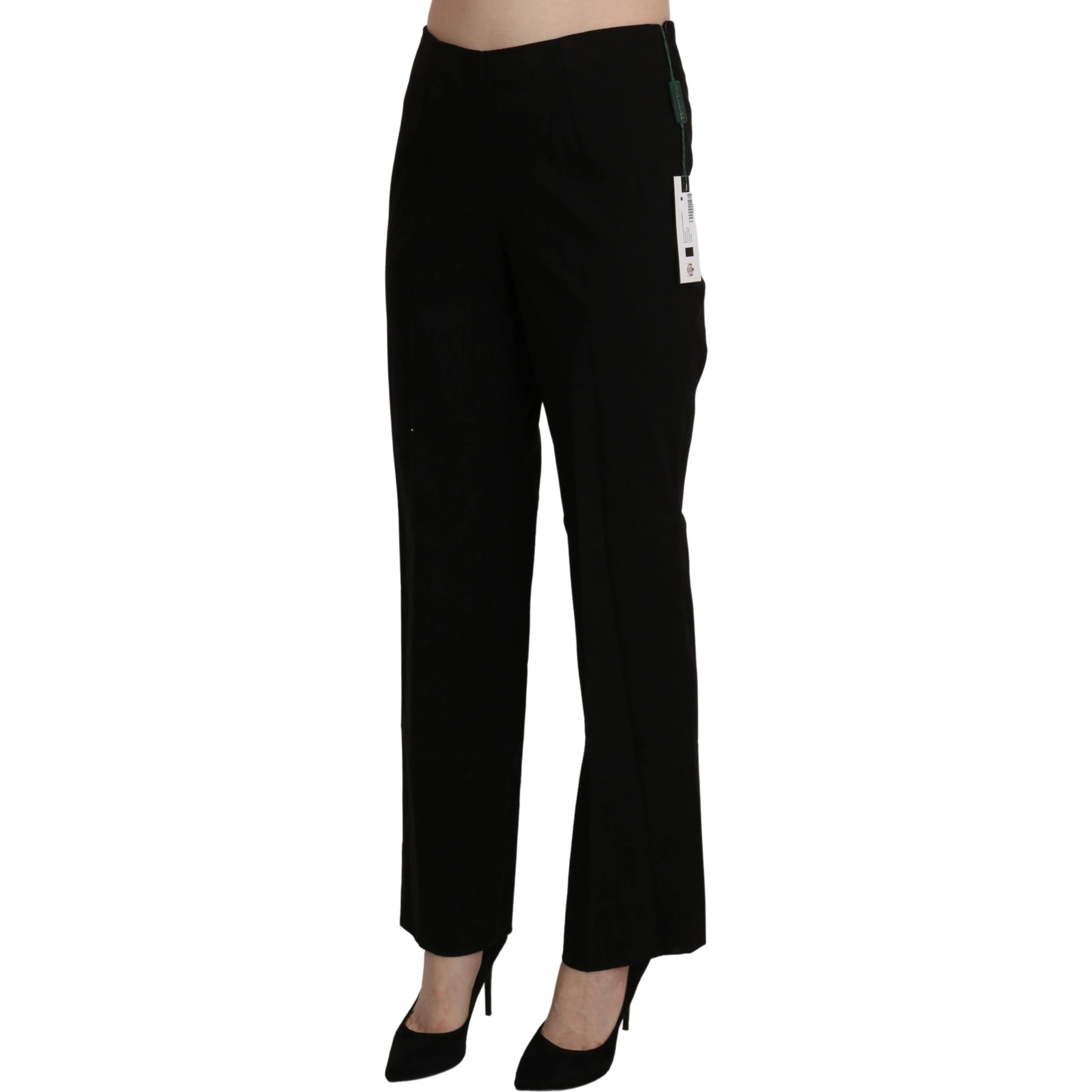 Black High Waist Straight Dress Trouser Pant