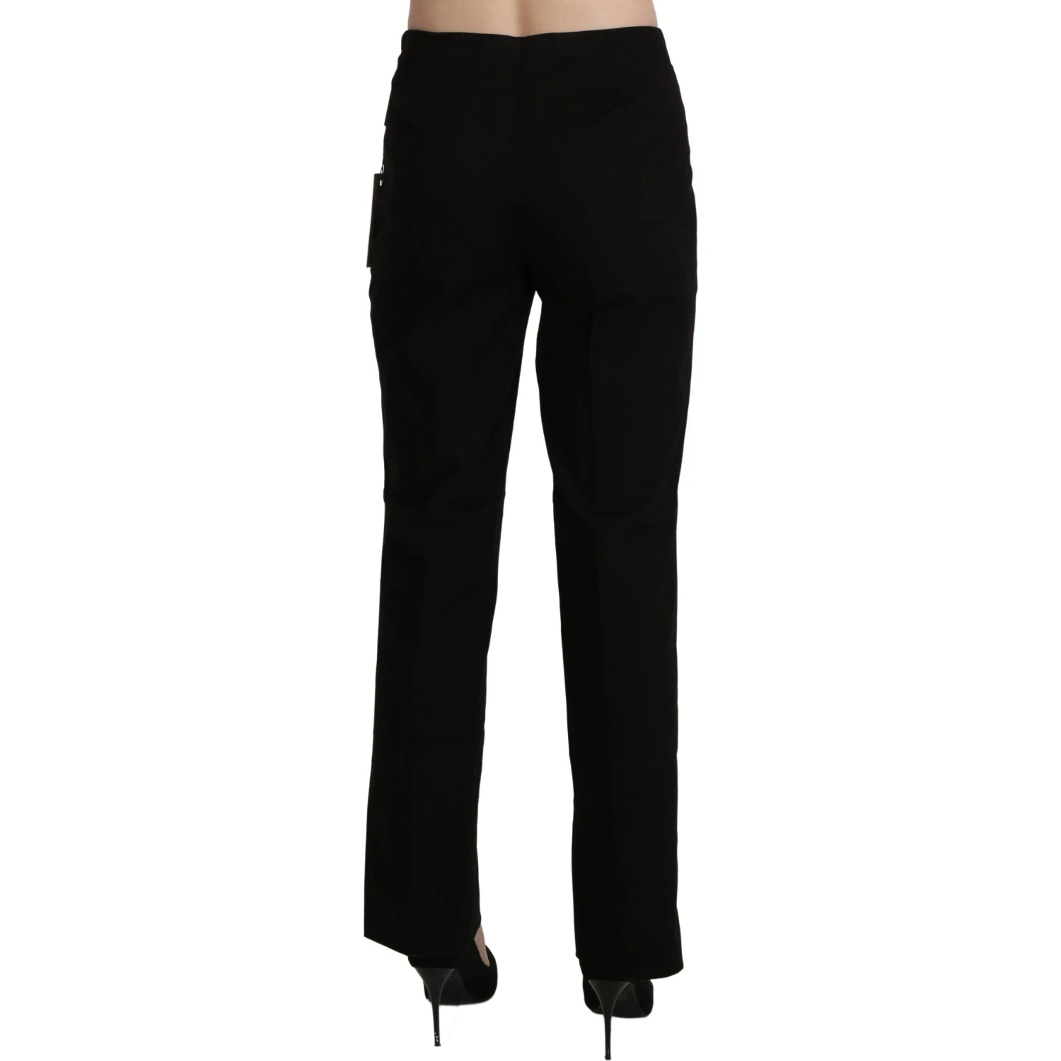 Black High Waist Straight Dress Trouser Pant