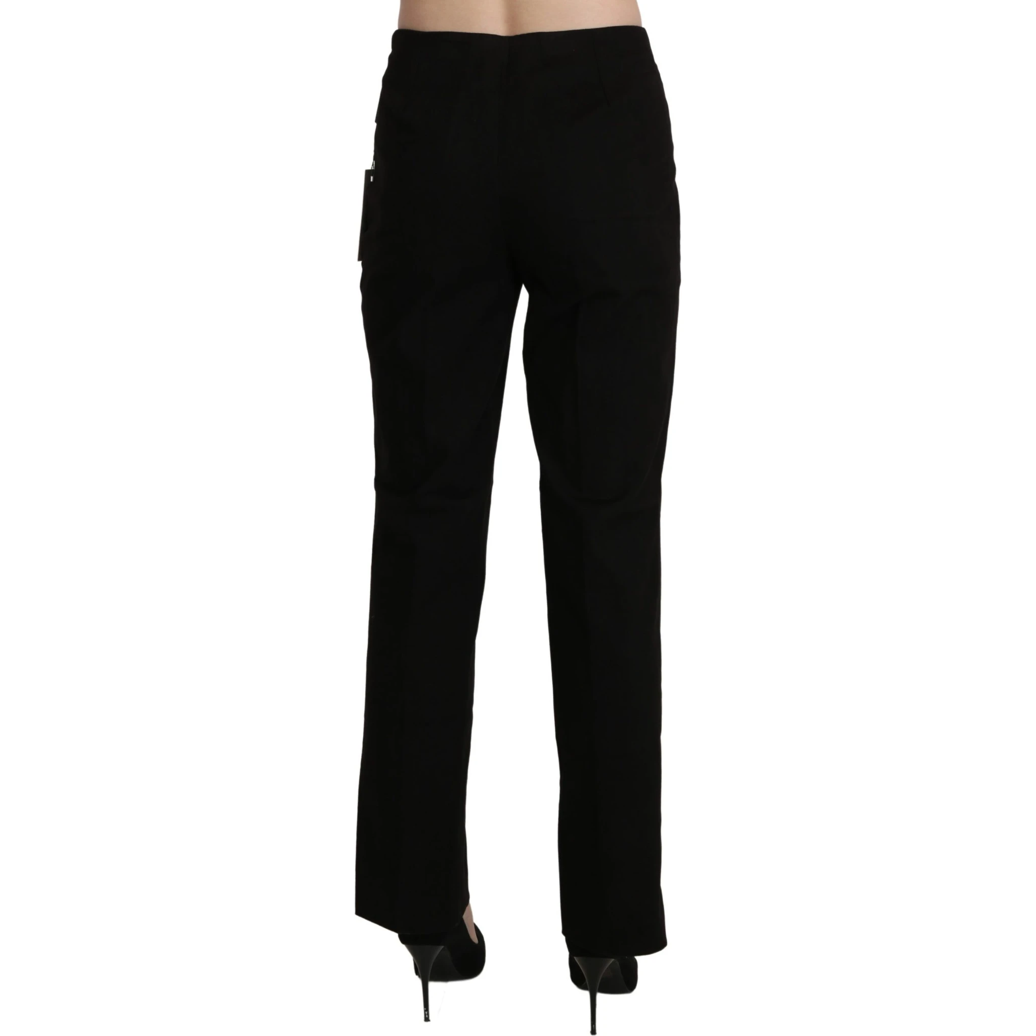 Black High Waist Straight Dress Trouser Pant