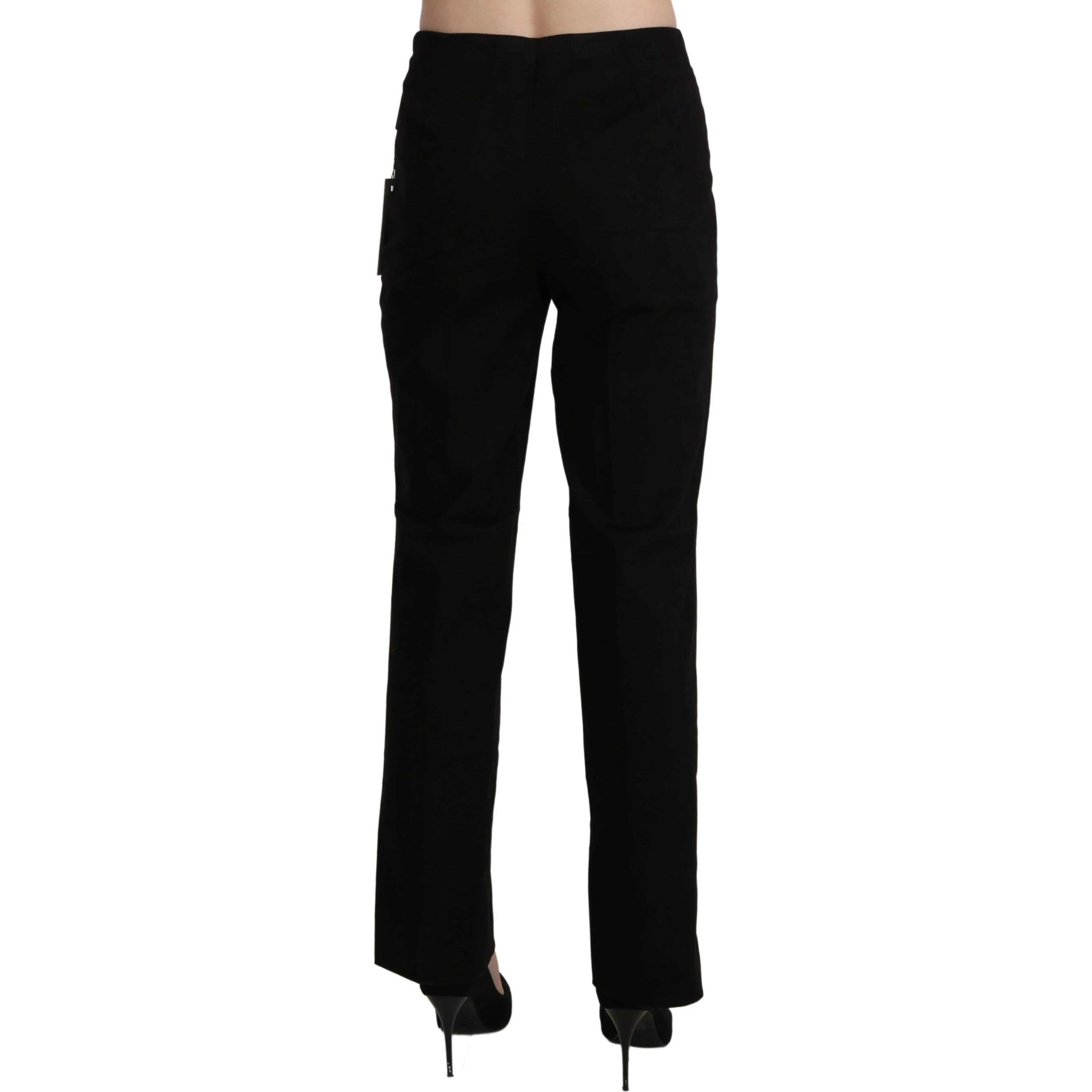 Black High Waist Straight Dress Trouser Pant