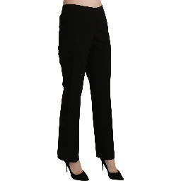 Black High Waist Straight Dress Trouser Pant