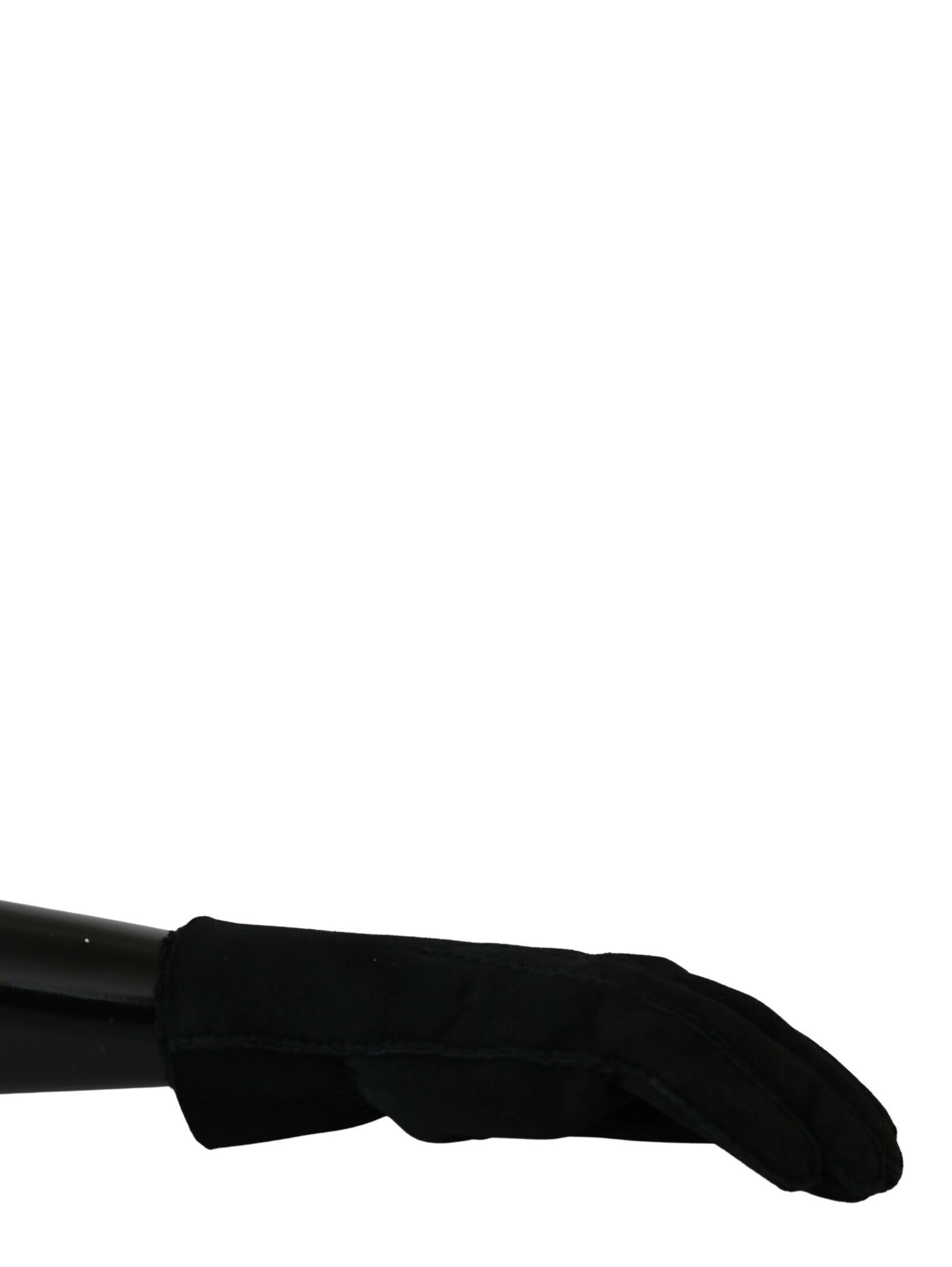 Black Leather Motorcycle Biker Mitten Gloves