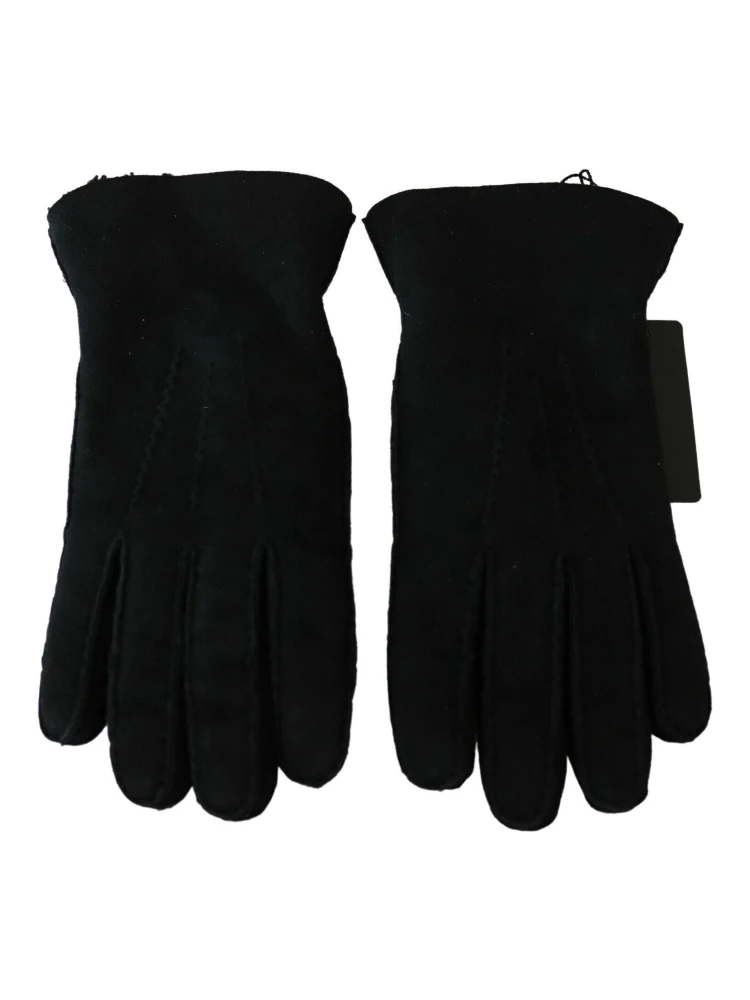 Black Leather Motorcycle Biker Mitten Gloves alternative