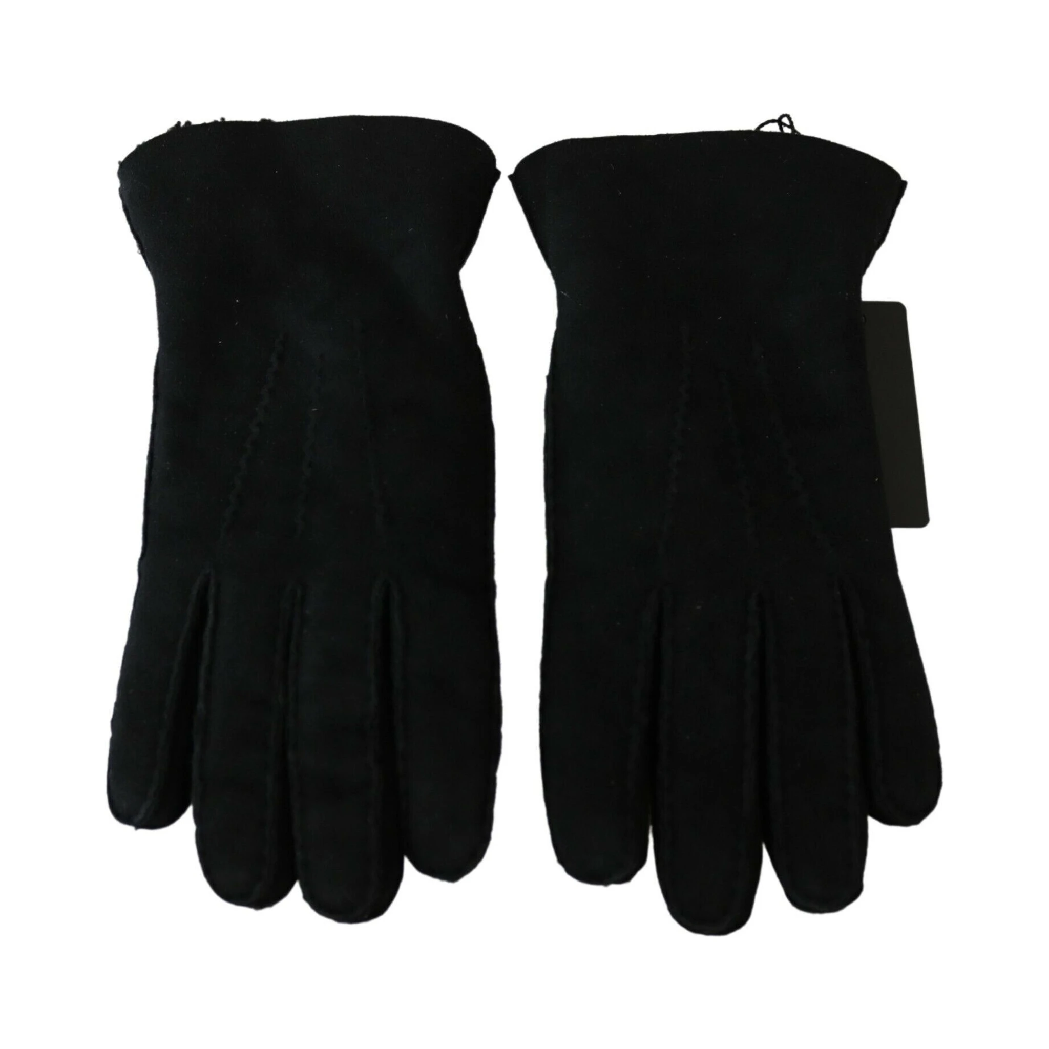 Black Leather Motorcycle Biker Mitten Gloves