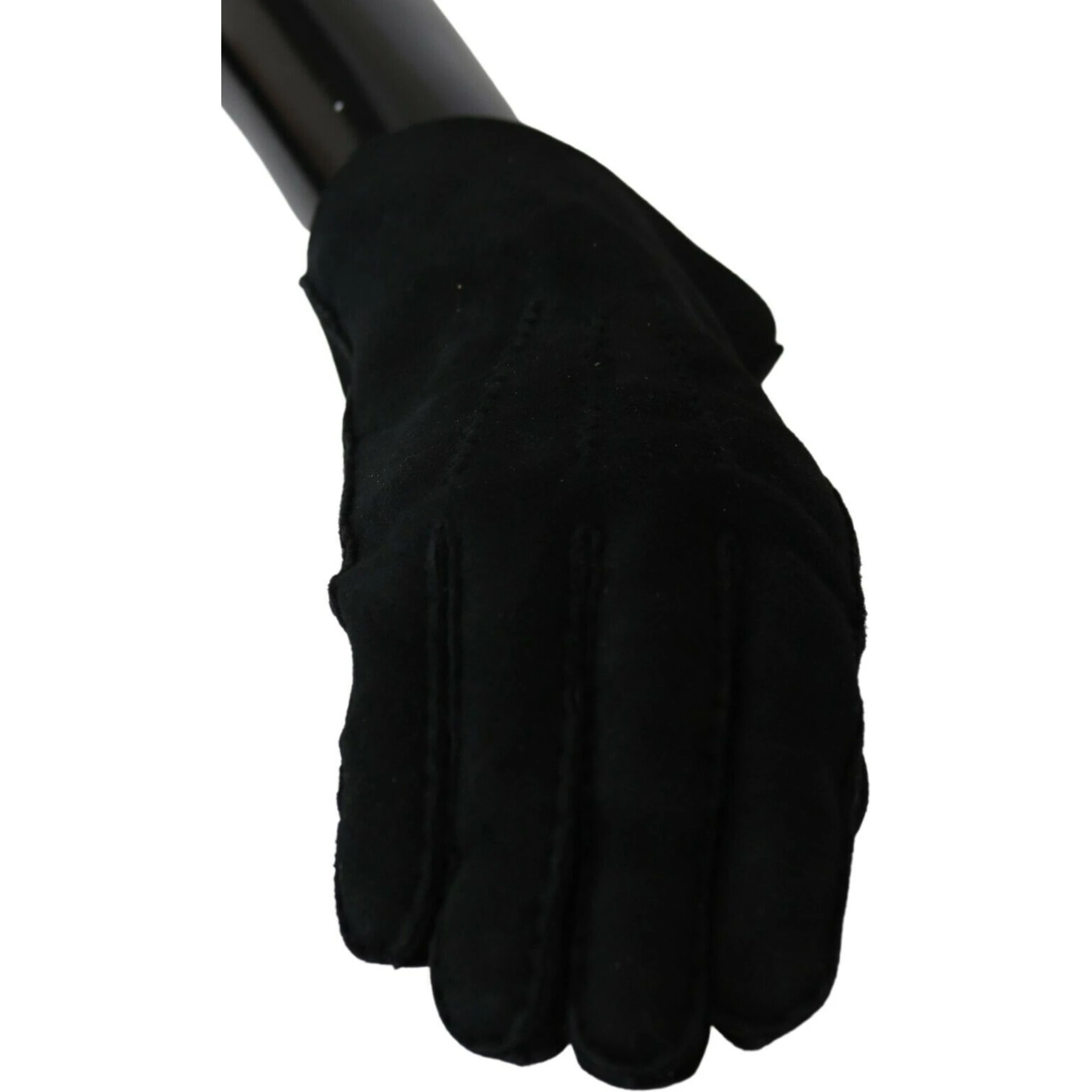 Black Leather Motorcycle Biker Mitten Gloves