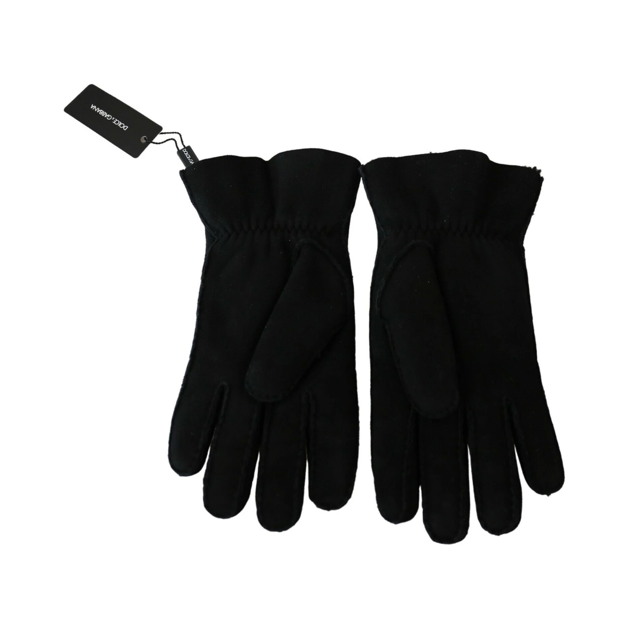 Black Leather Motorcycle Biker Mitten Gloves