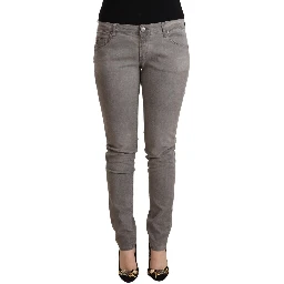 Light Gray Washed Cotton Slim Fit Denim Jeans