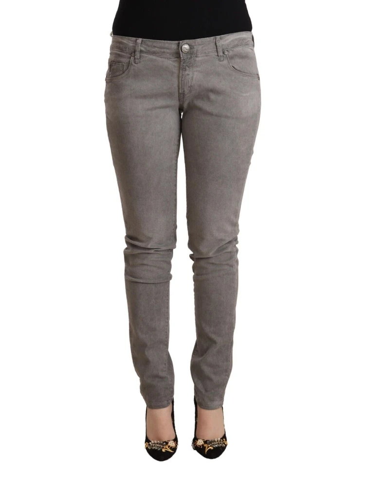 Light Gray Washed Cotton Slim Fit Denim Jeans