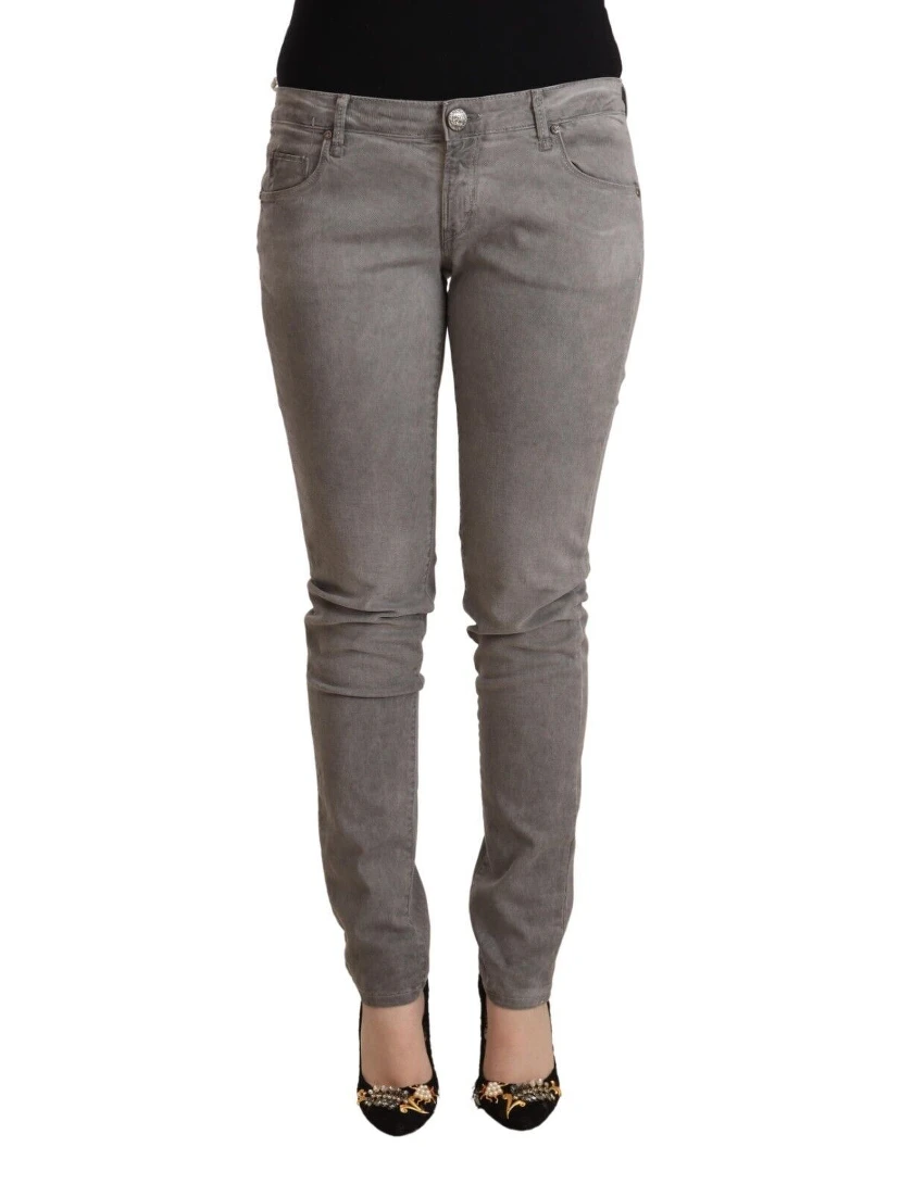 Light Gray Washed Cotton Slim Fit Denim Jeans