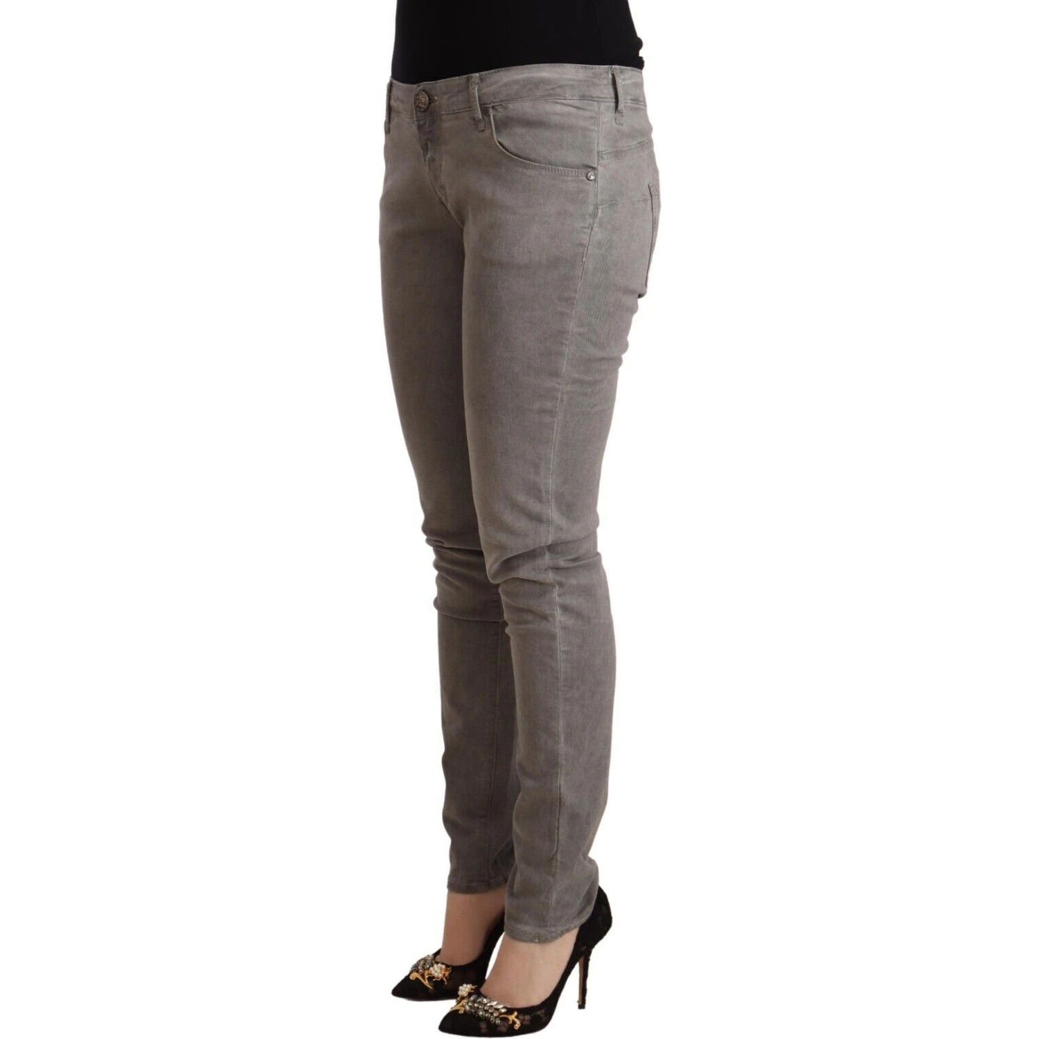 Light Gray Washed Cotton Slim Fit Denim Jeans