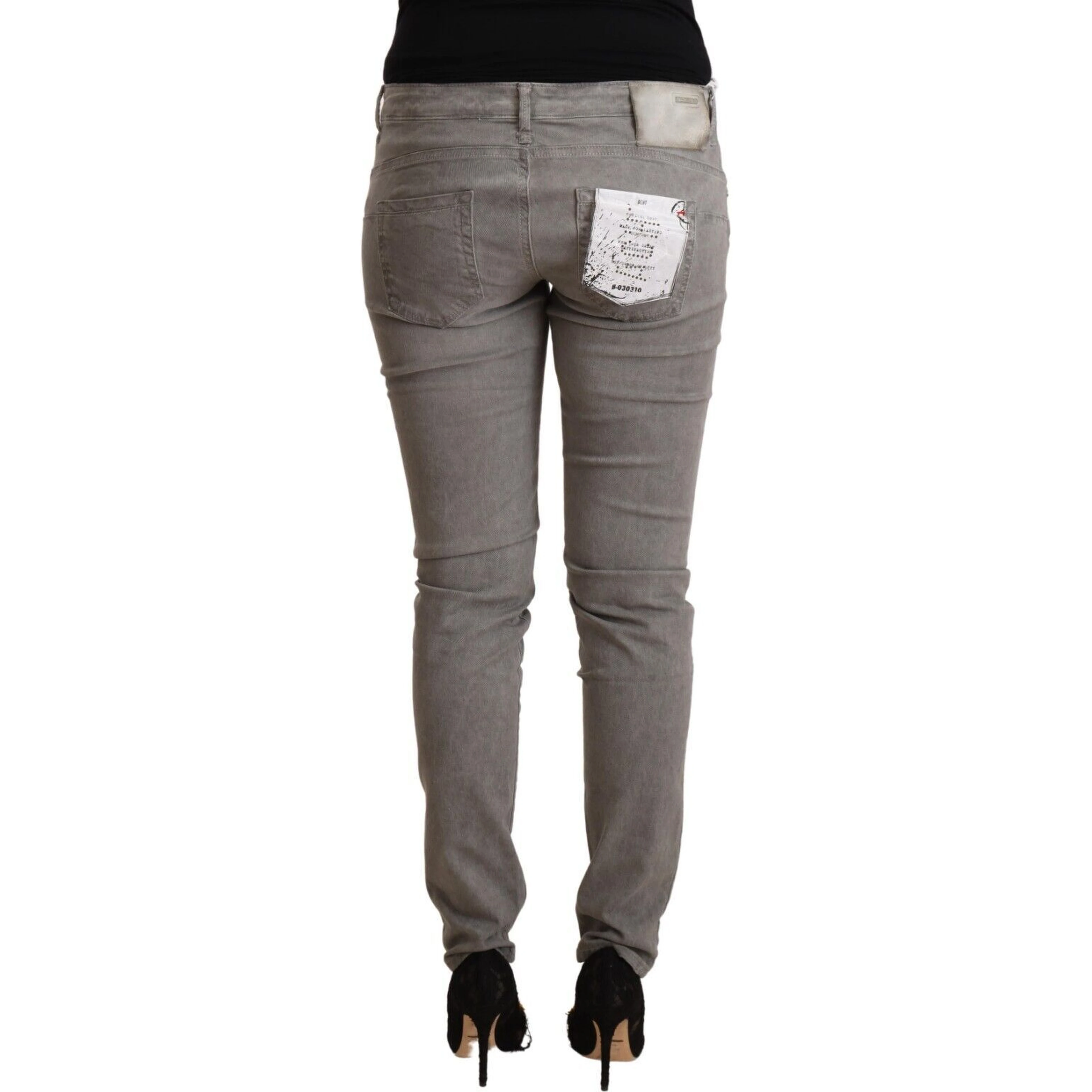 Light Gray Washed Cotton Slim Fit Denim Jeans