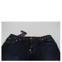 Blue Cotton Straight Fit Casual Denim Jeans