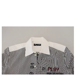 Gray White Striped Slim Fit Shirt