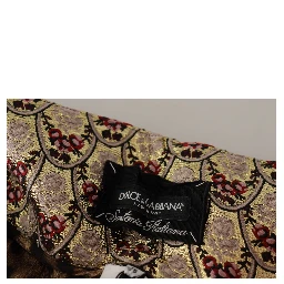 Brown Leopard Gold Jacquard High Waist Pants