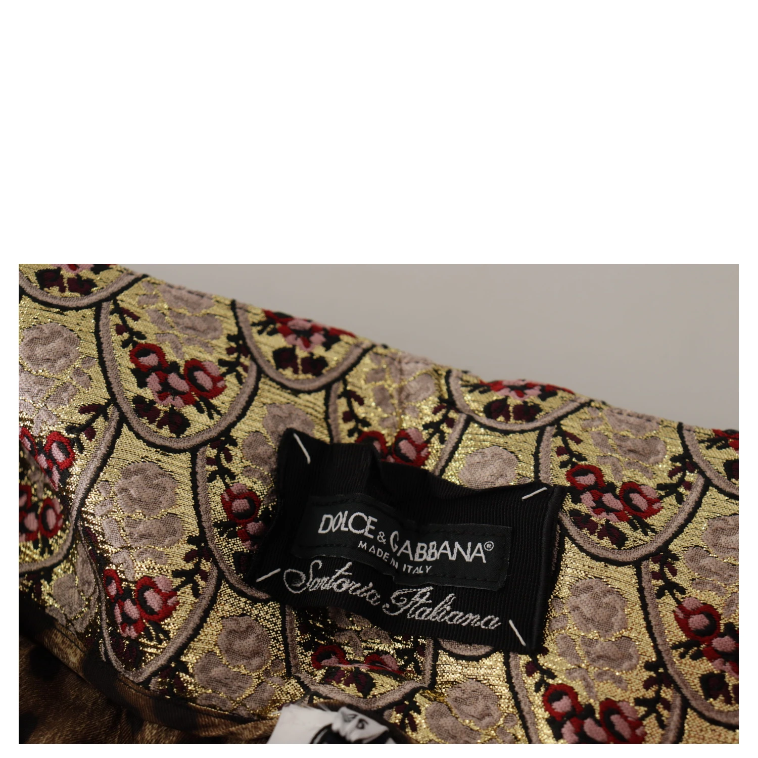 Brown Leopard Gold Jacquard High Waist Pants