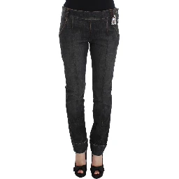 Gray Cotton Slim Fit Denim Jeans