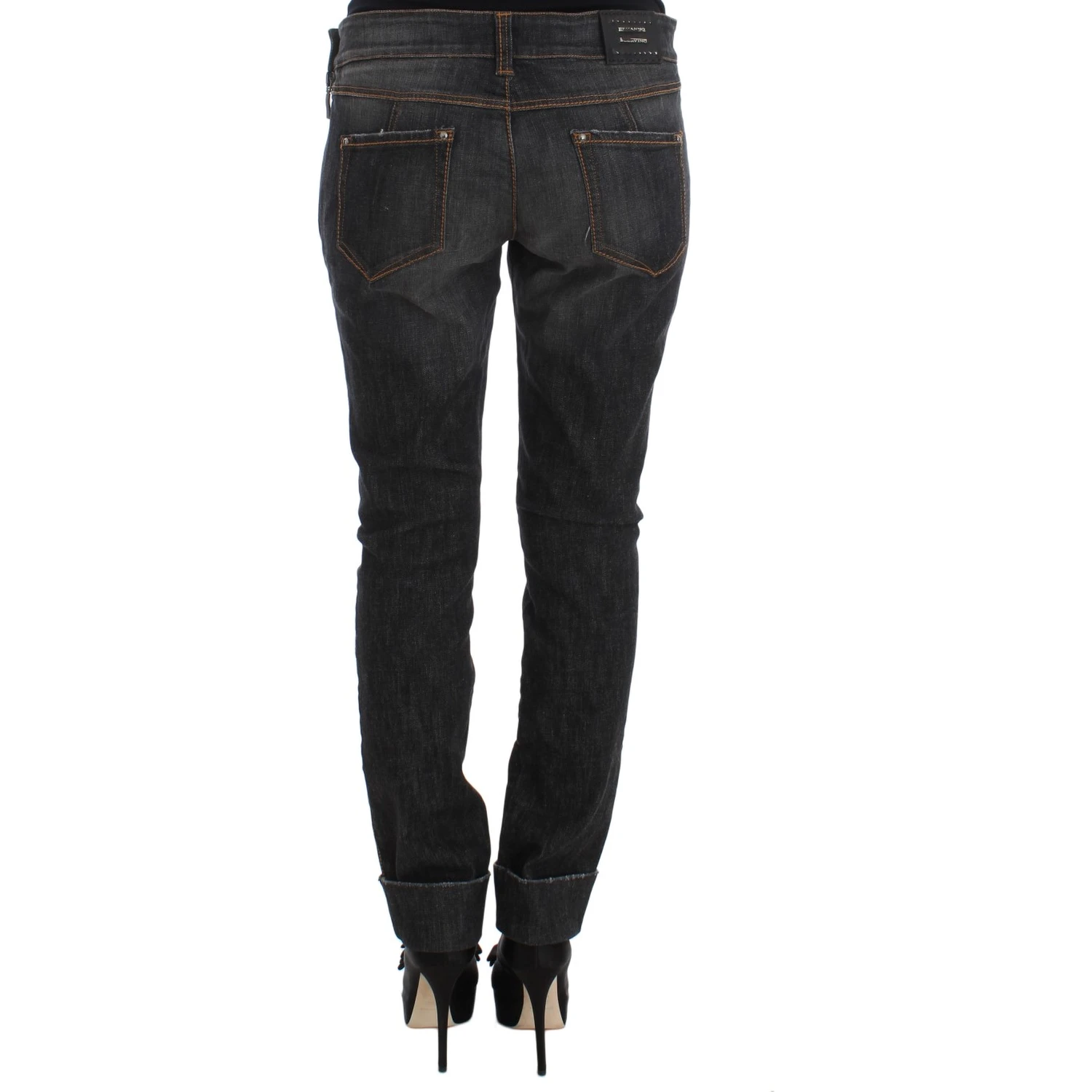 Gray Cotton Slim Fit Denim Jeans