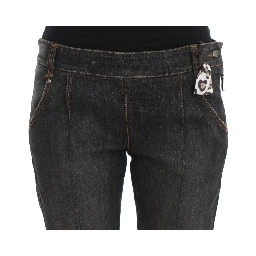 Gray Cotton Slim Fit Denim Jeans