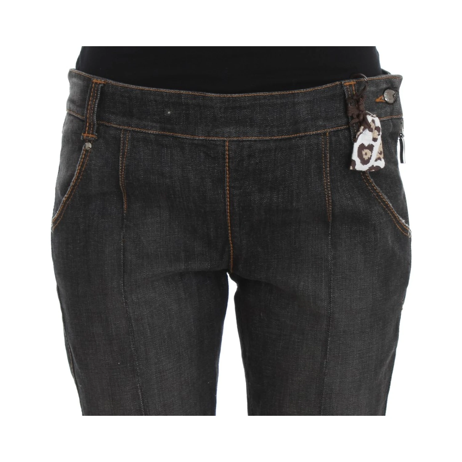 Gray Cotton Slim Fit Denim Jeans