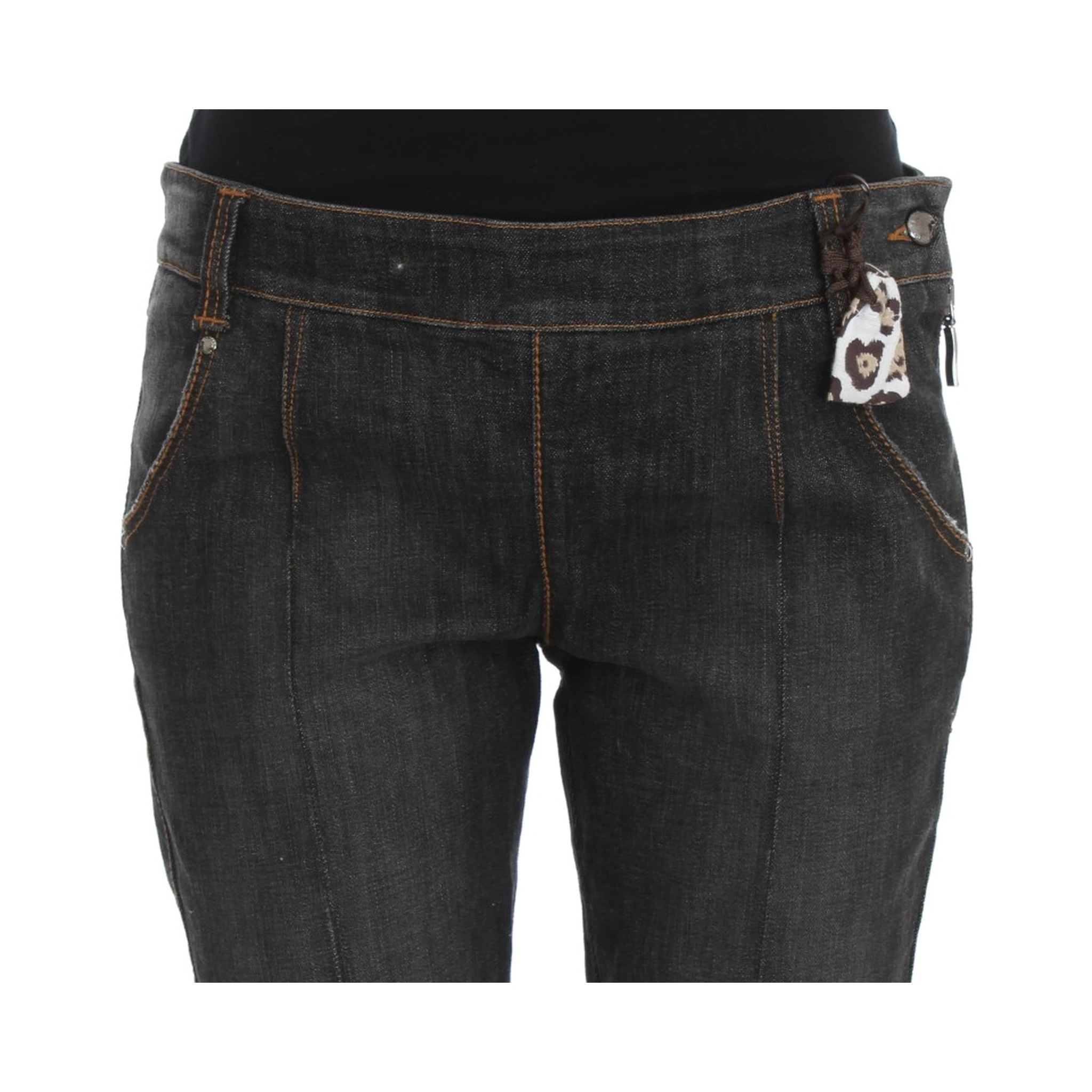 Gray Cotton Slim Fit Denim Jeans