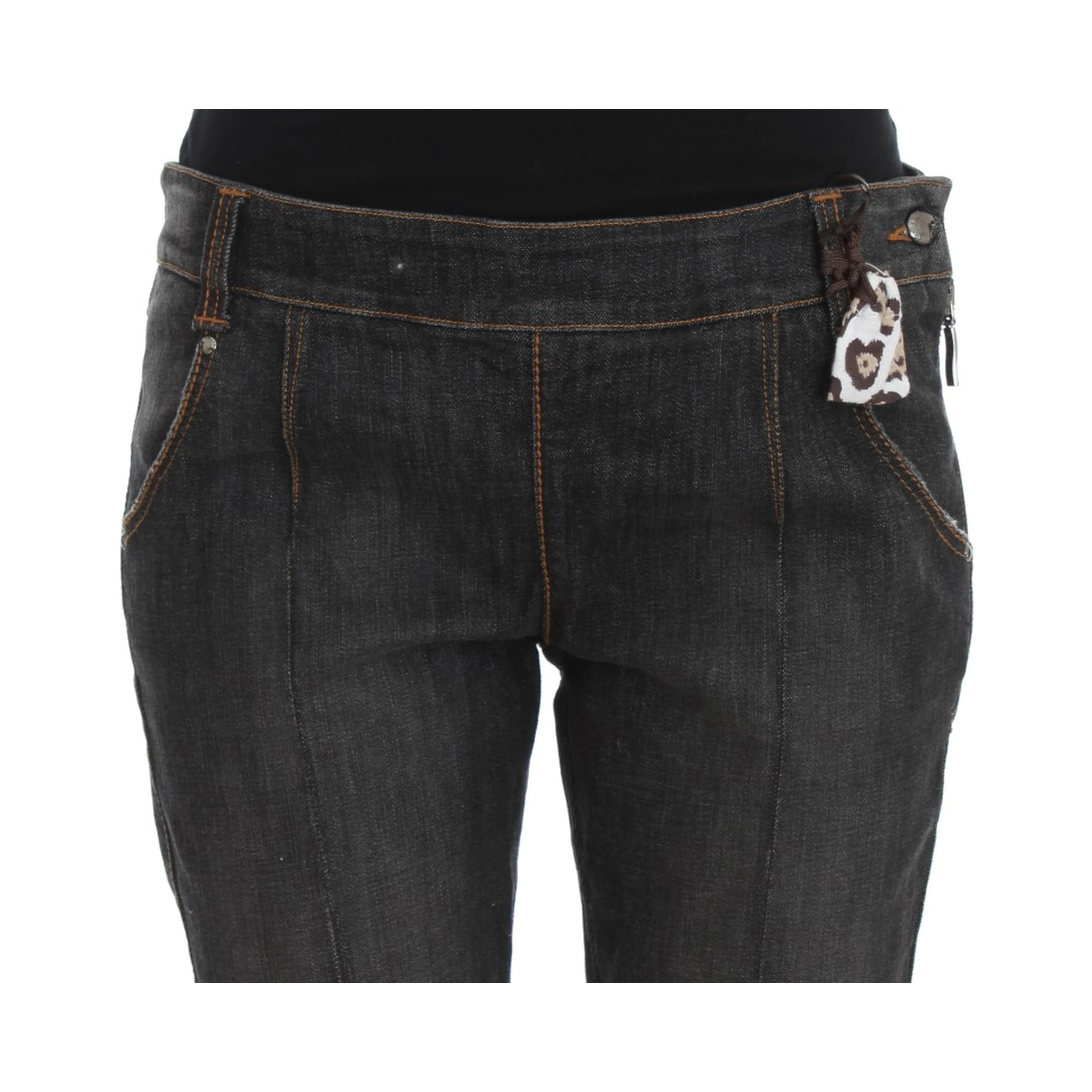 Gray Cotton Slim Fit Denim Jeans