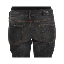 Gray Cotton Slim Fit Denim Jeans