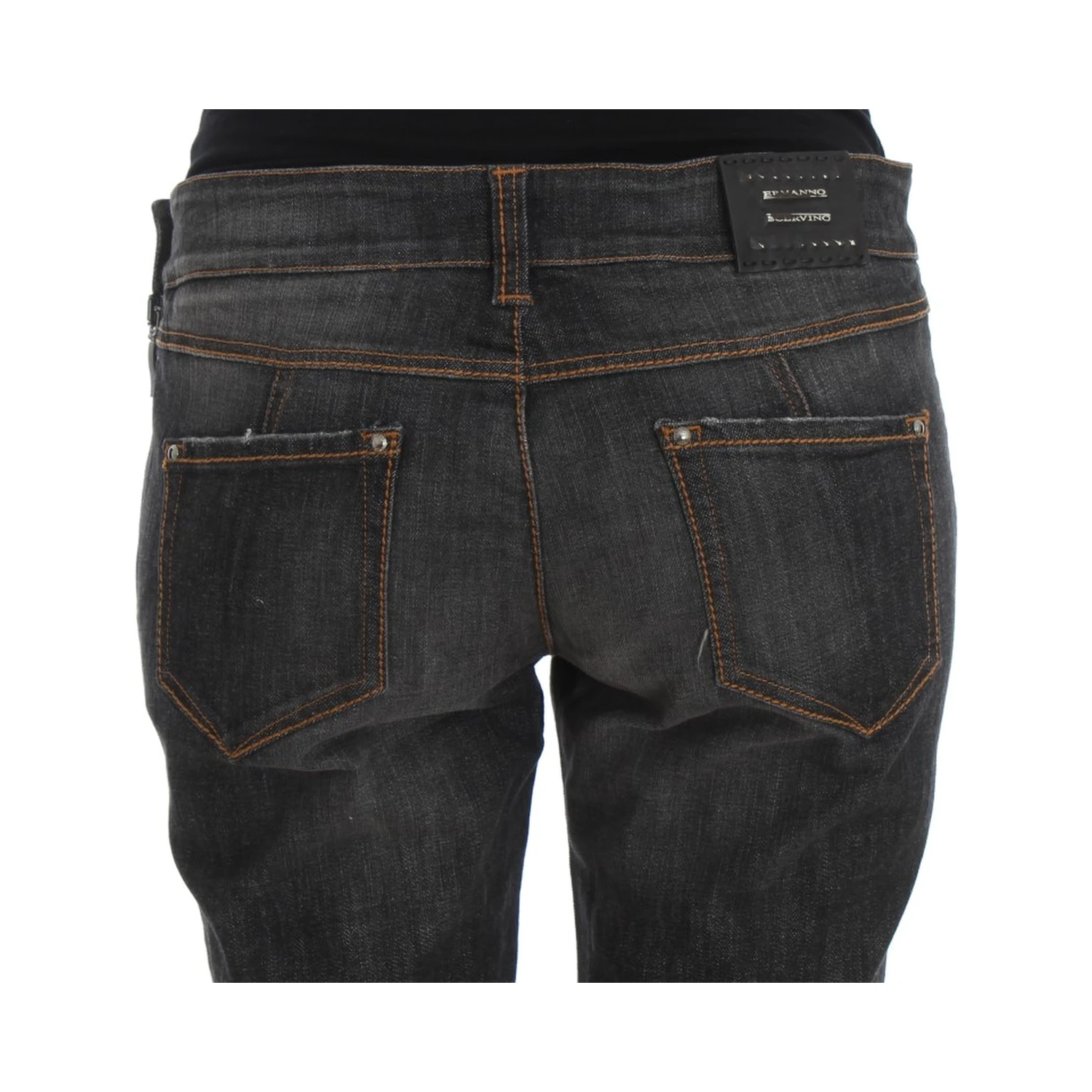 Gray Cotton Slim Fit Denim Jeans