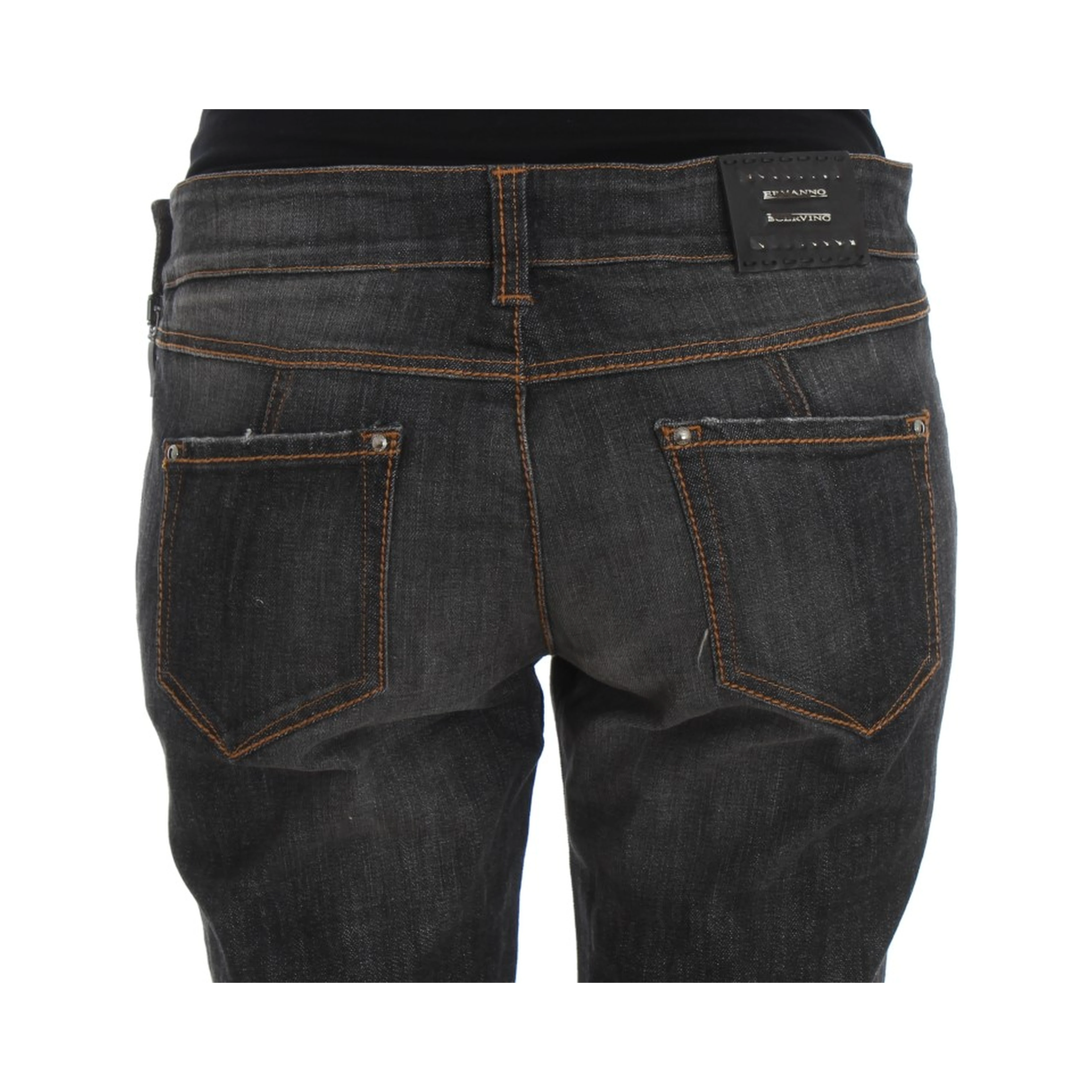 Gray Cotton Slim Fit Denim Jeans