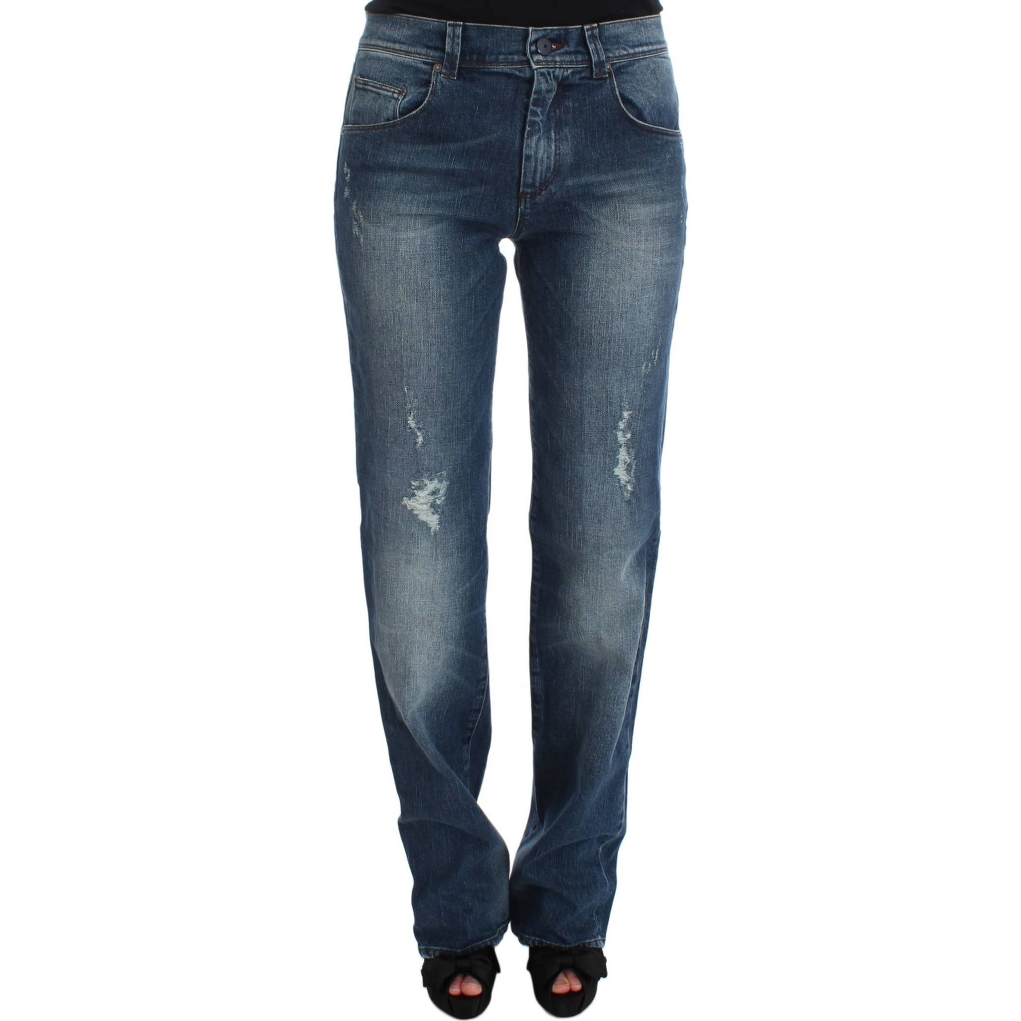 Blue Wash Cotton Blend Slim Fit Jeans