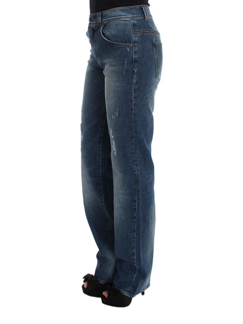 Blue Wash Cotton Blend Slim Fit Jeans
