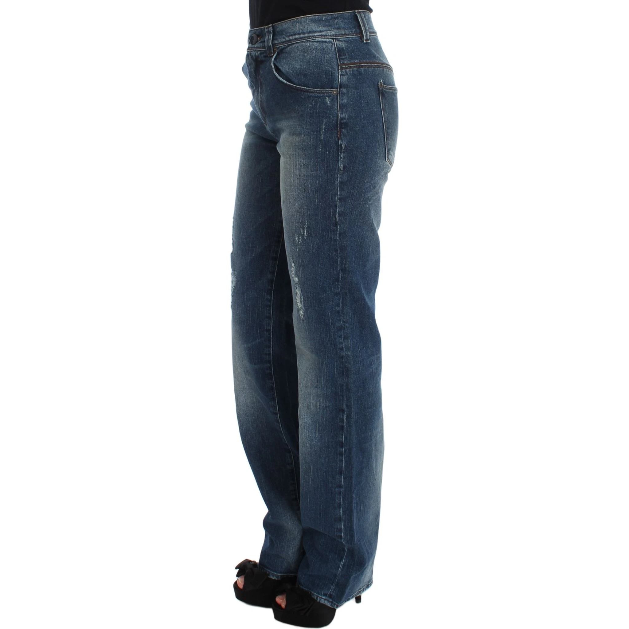 Blue Wash Cotton Blend Slim Fit Jeans