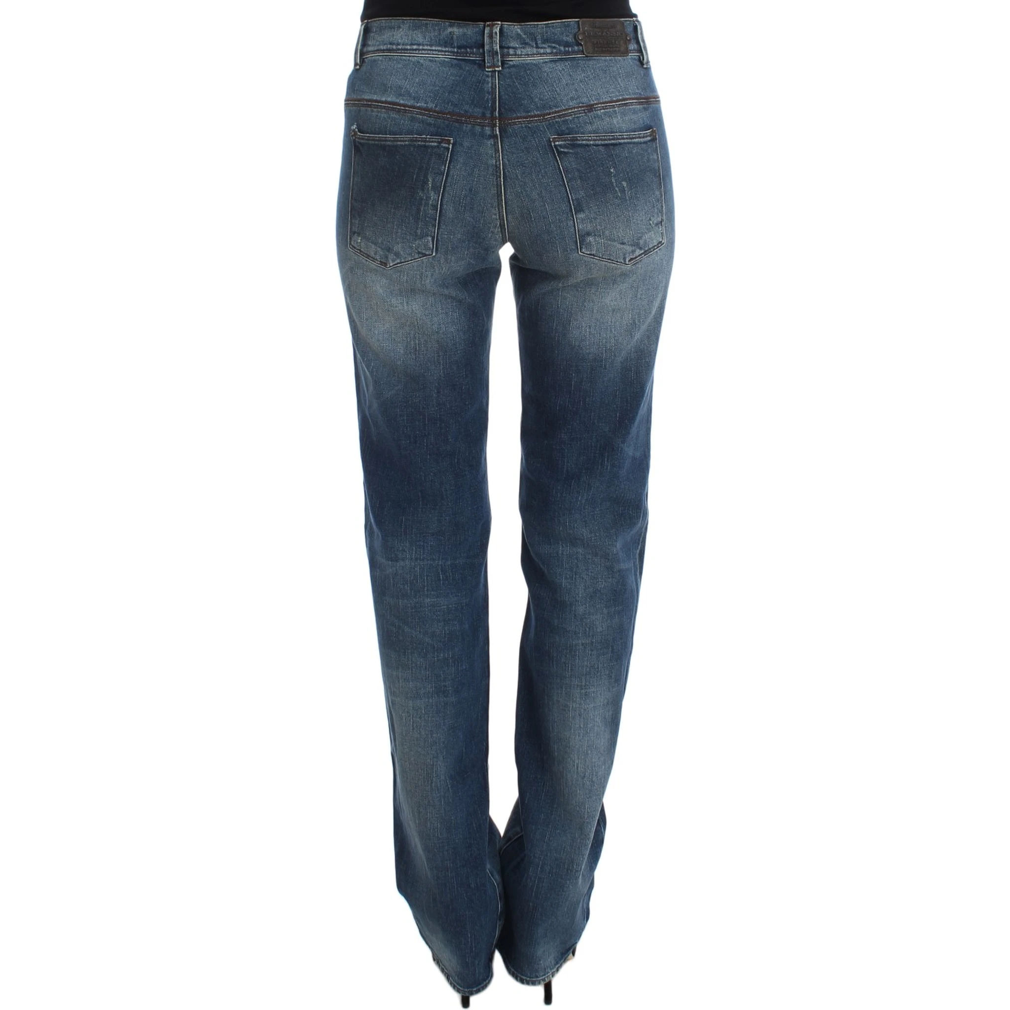 Blue Wash Cotton Blend Slim Fit Jeans