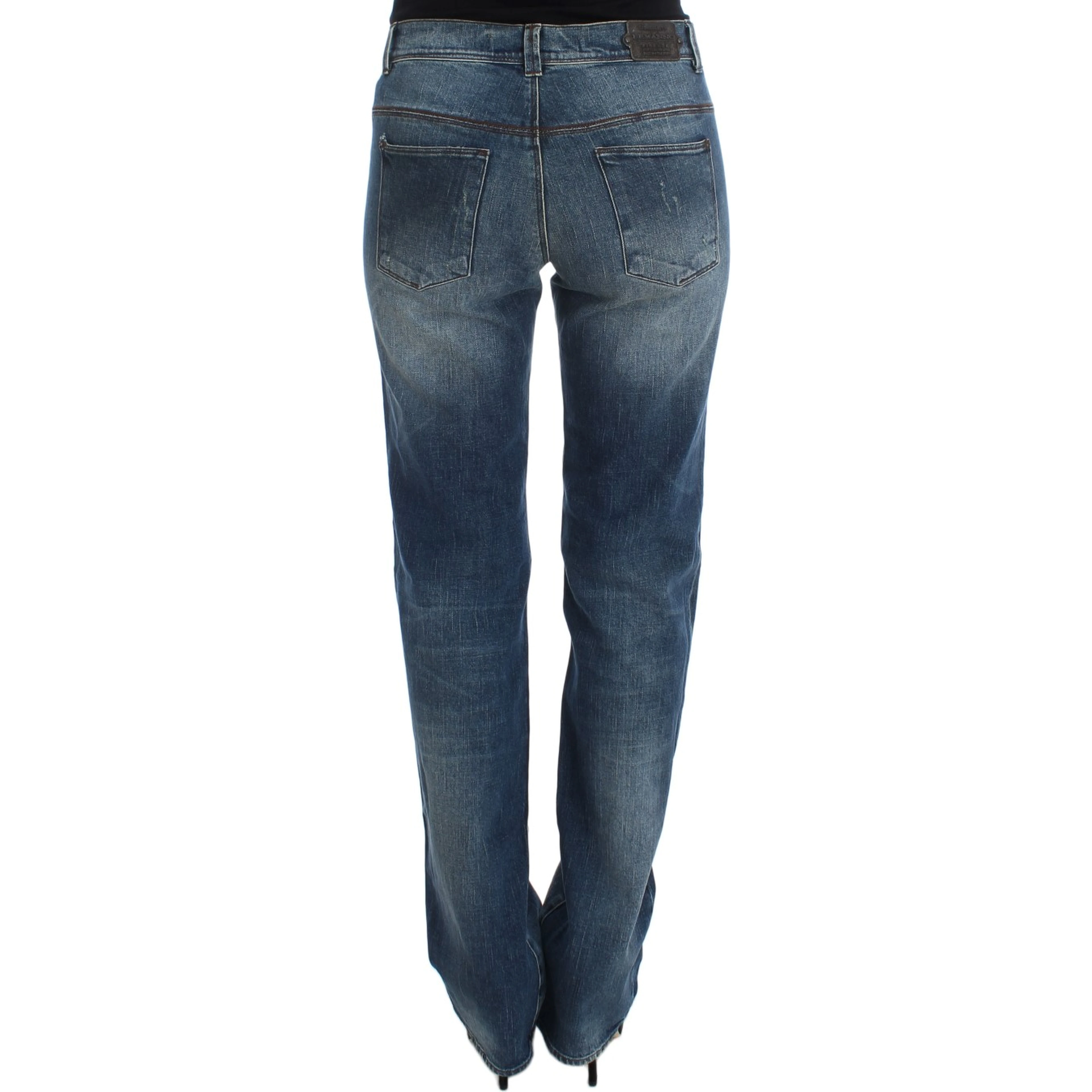 Blue Wash Cotton Blend Slim Fit Jeans