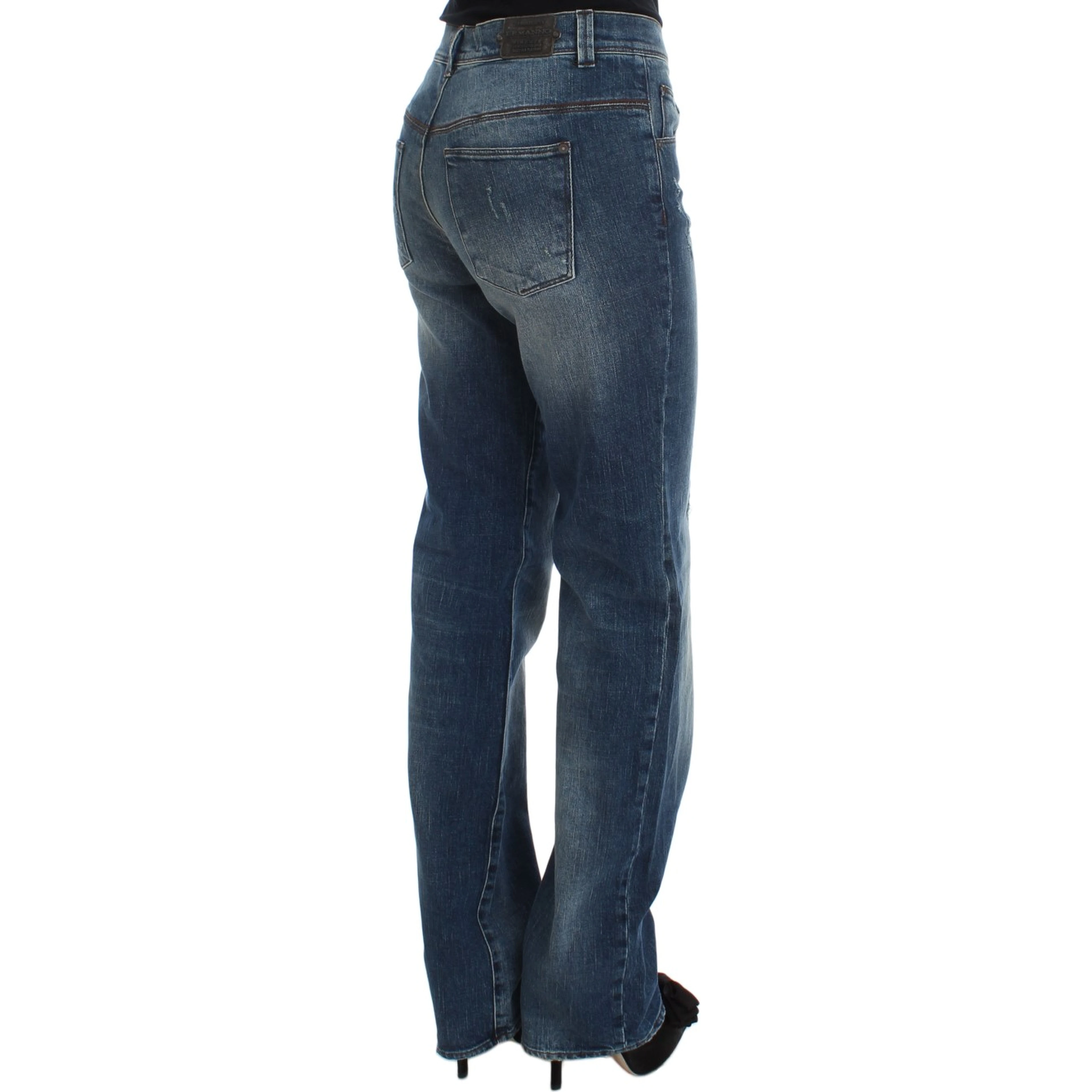 Blue Wash Cotton Blend Slim Fit Jeans